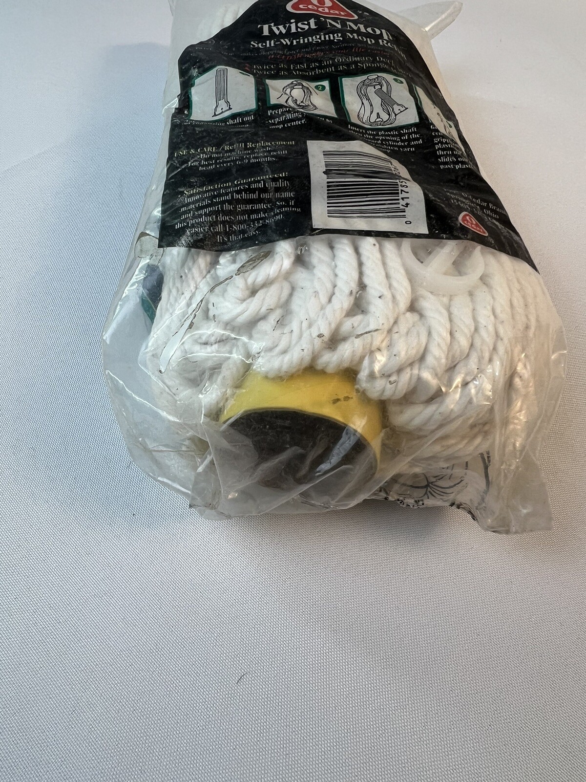 O Cedar Vtg Twist ‘N Mop #267 Refill Replacement Self Wringing Cotton Yarn 1997