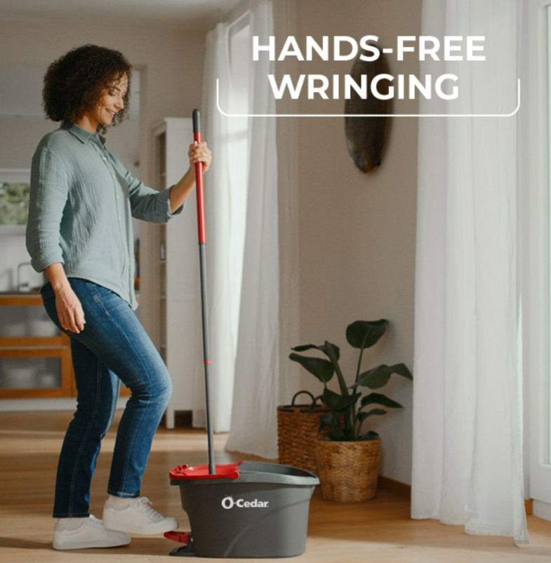 O-Cedar EasyWring Spin Mop & Bucket System Microfiber Floor Cleaning Set