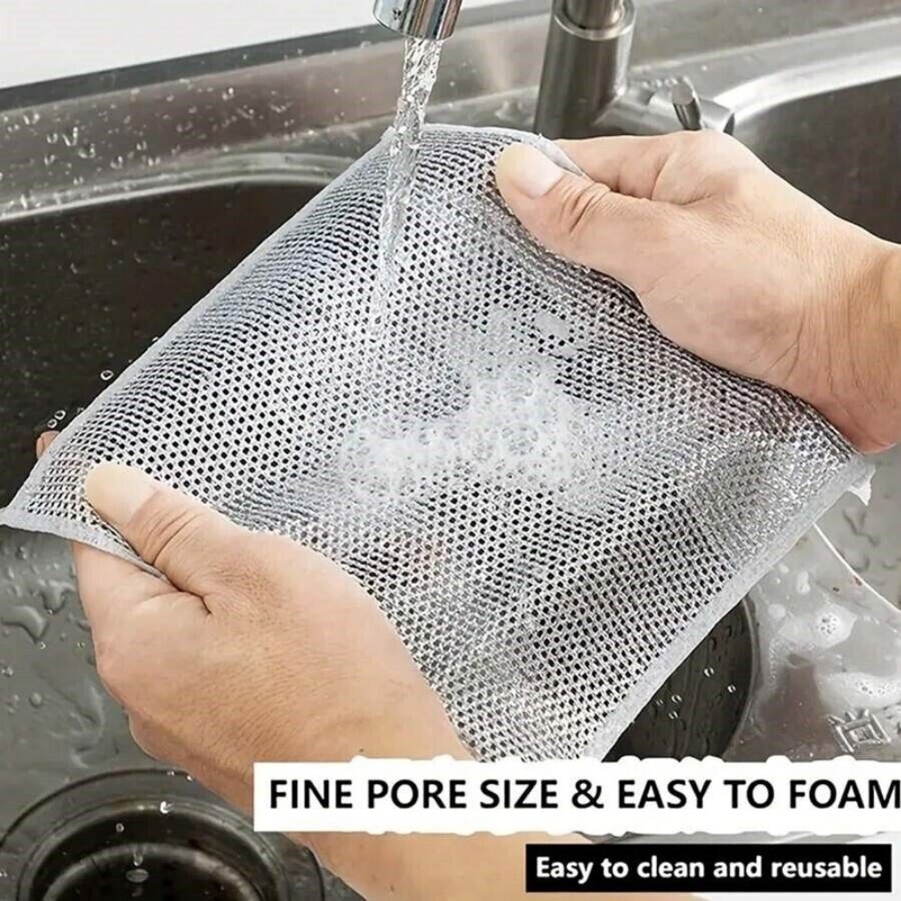 10 Pieces Dishwashing Cloth Premium Metal Wire Multipurpose Dishwashing Cleaning