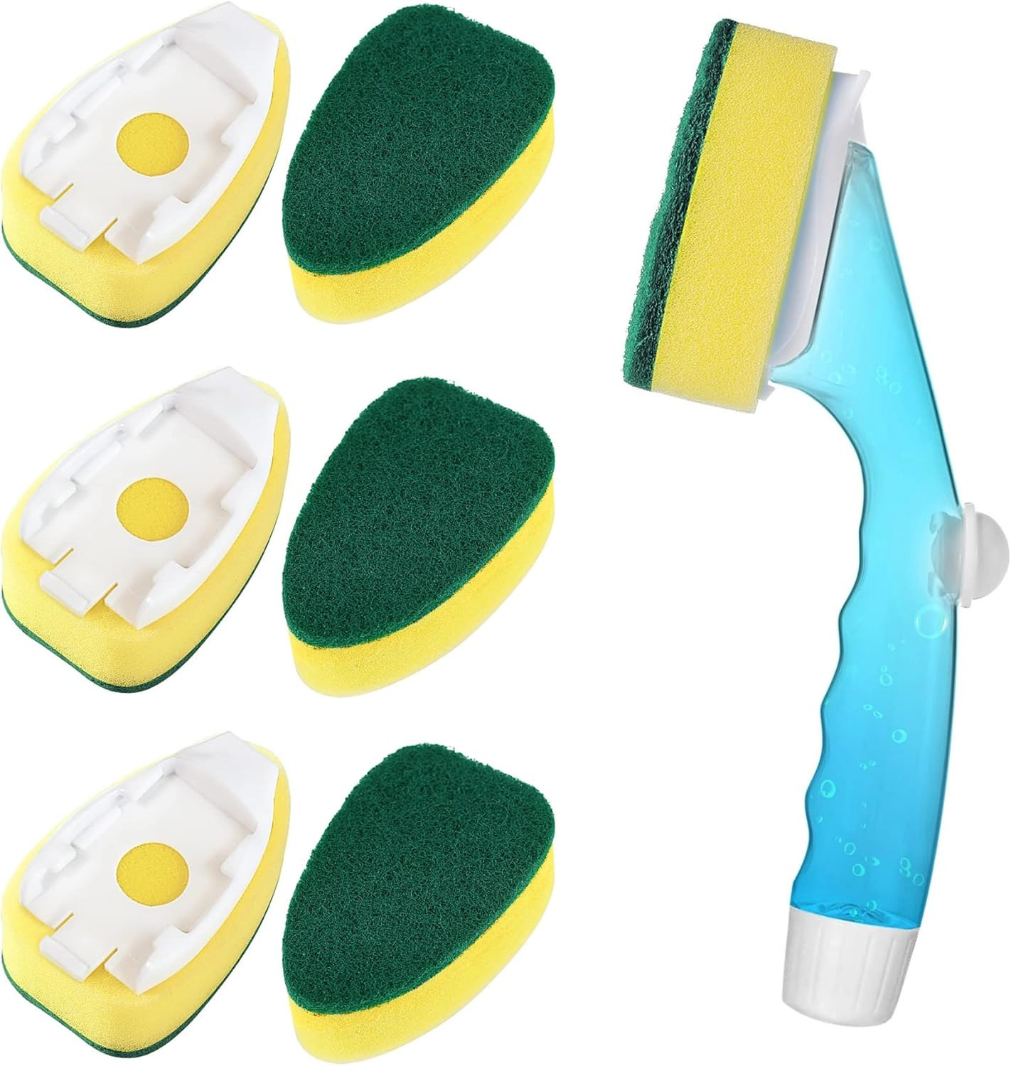 Non Scratch Dishwand Refills Handle, Dish Wand Refill Pack, 6 Heavy Duty Replace
