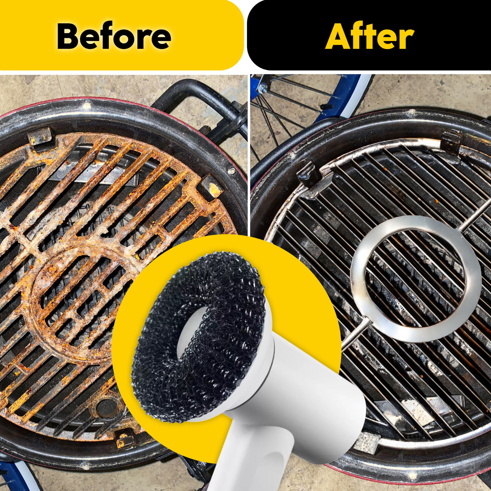 Synoshi® Steel Brush Heads (2 Units). Designed for Heavy-Duty Cleaning Tasks