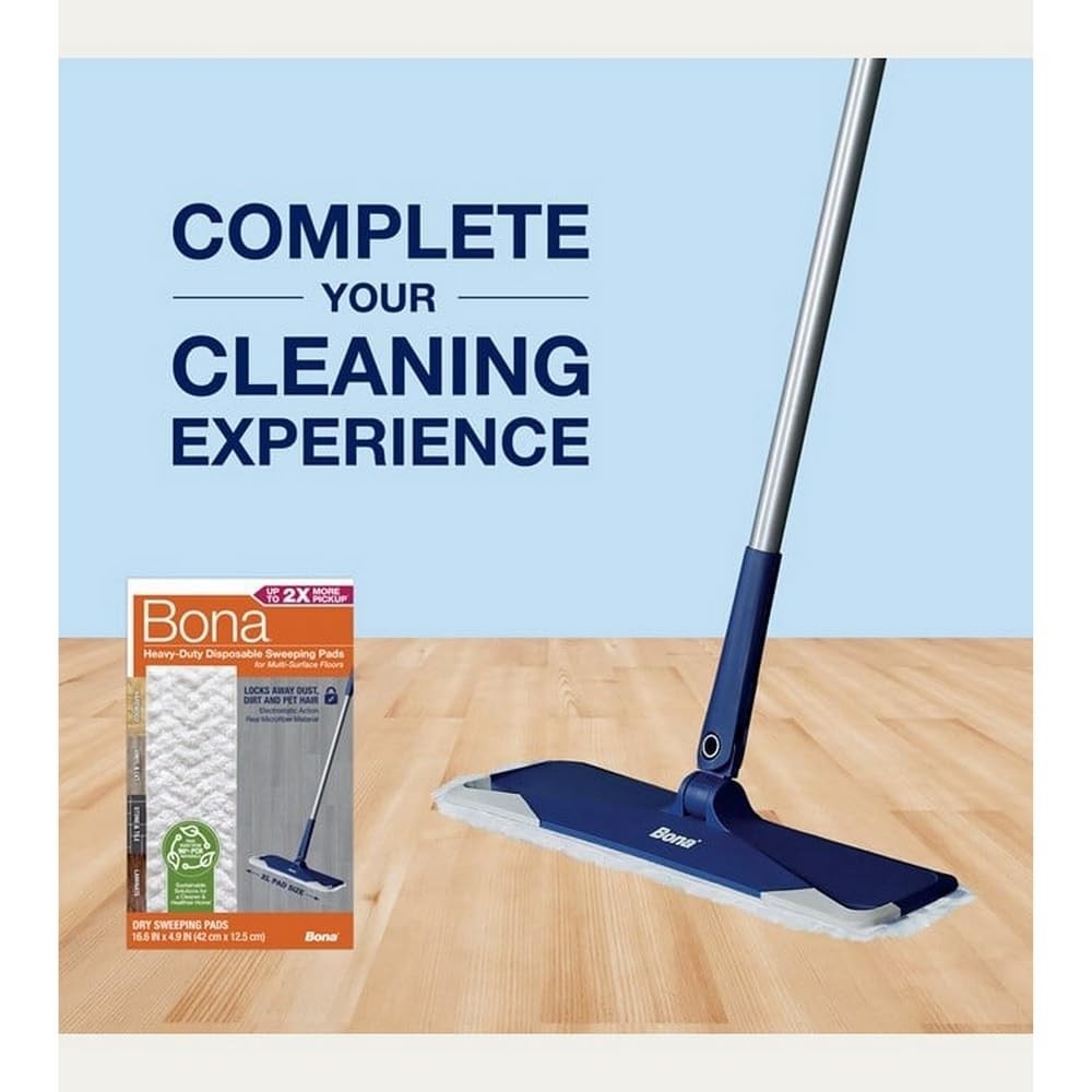 3 BOXES Bona 16.6 in. Heavy-Duty Disposable Dry Sweeping Refill Pads Unscented,