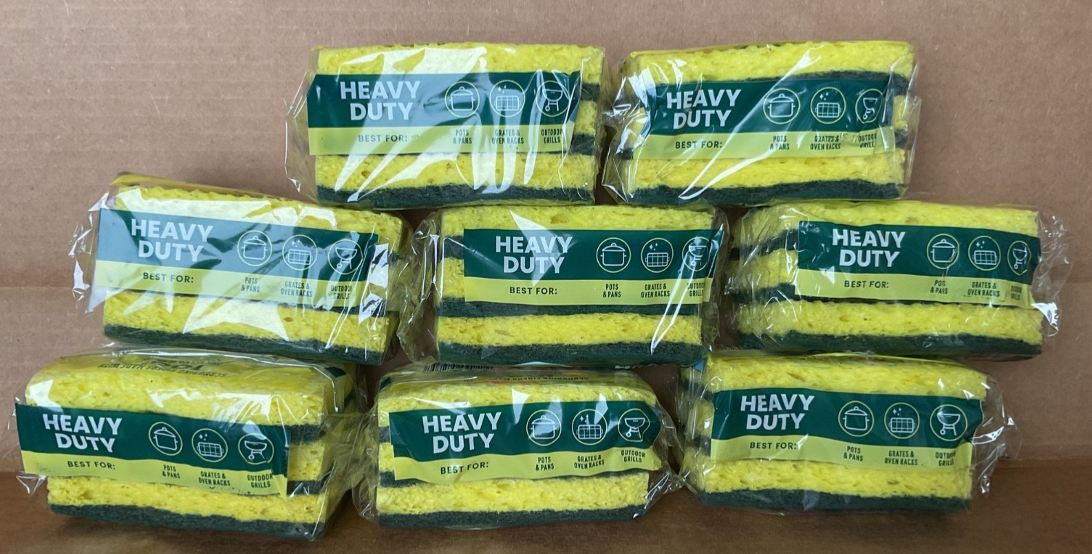Scotch-Brite Heavy Duty Scrub Sponge green yellow 8pk 3count 24 sponges total