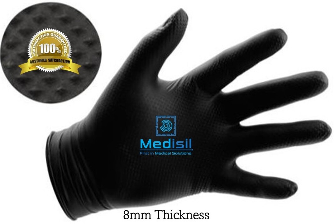 Mechanical HD Disposable Nitrile Gloves 8mm Powder Free & Latex Free (100pack)