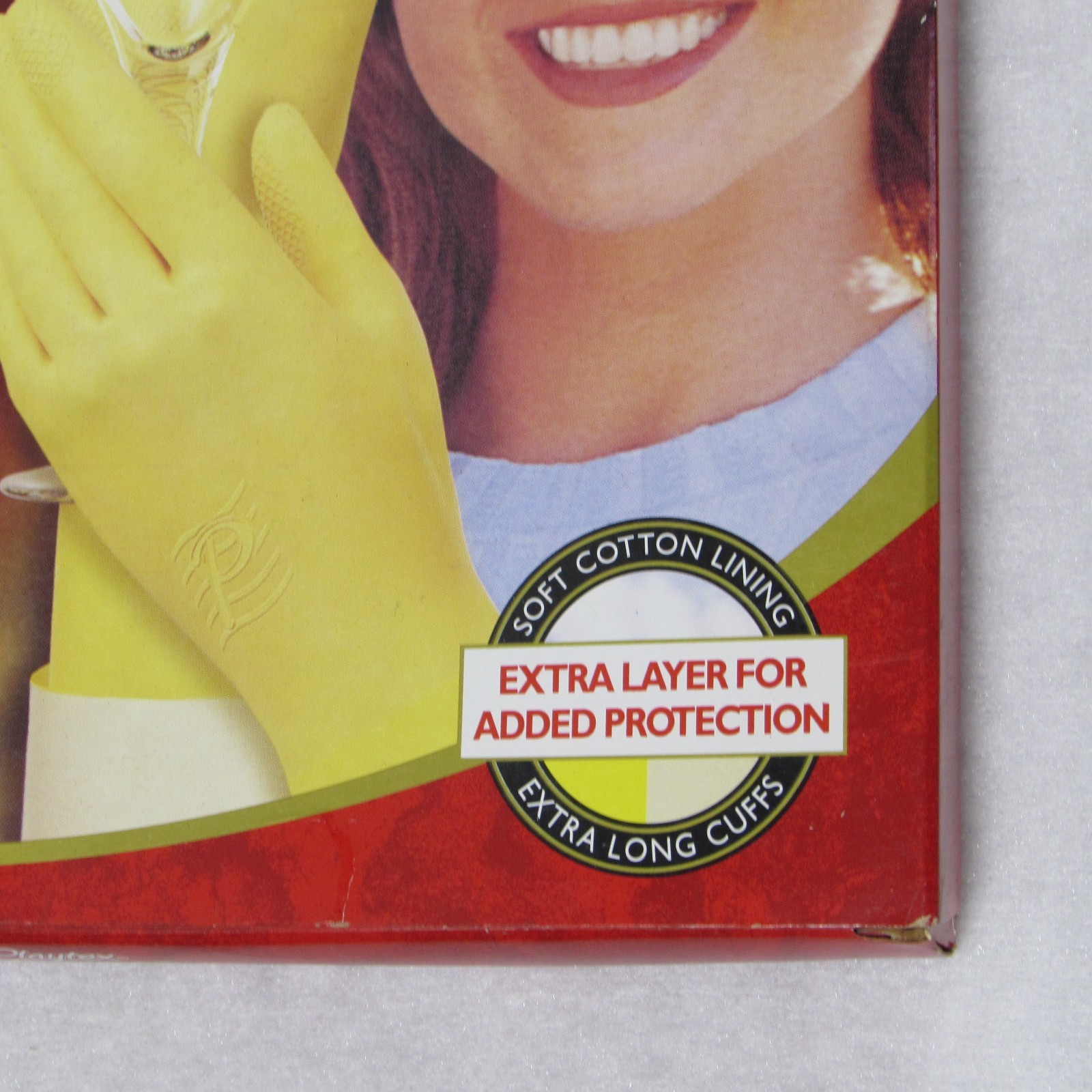 Vintage Playtex Living Gloves Yellow Size Large Long Cuff Cotton Lined USA NOS