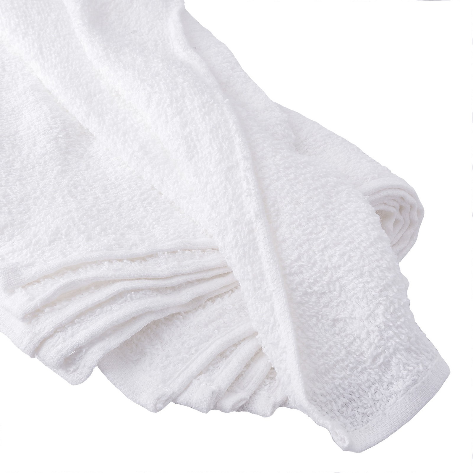 100% Cotton 14″ x 17″ All Purpose Terry Towels, 18 Pack, White