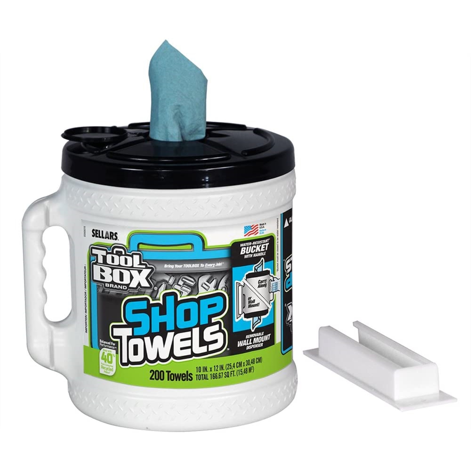 Sellars (#55208) Toolbox Shop Towels Dispenser Bucket- (2 Bucket of 200 Sheets)