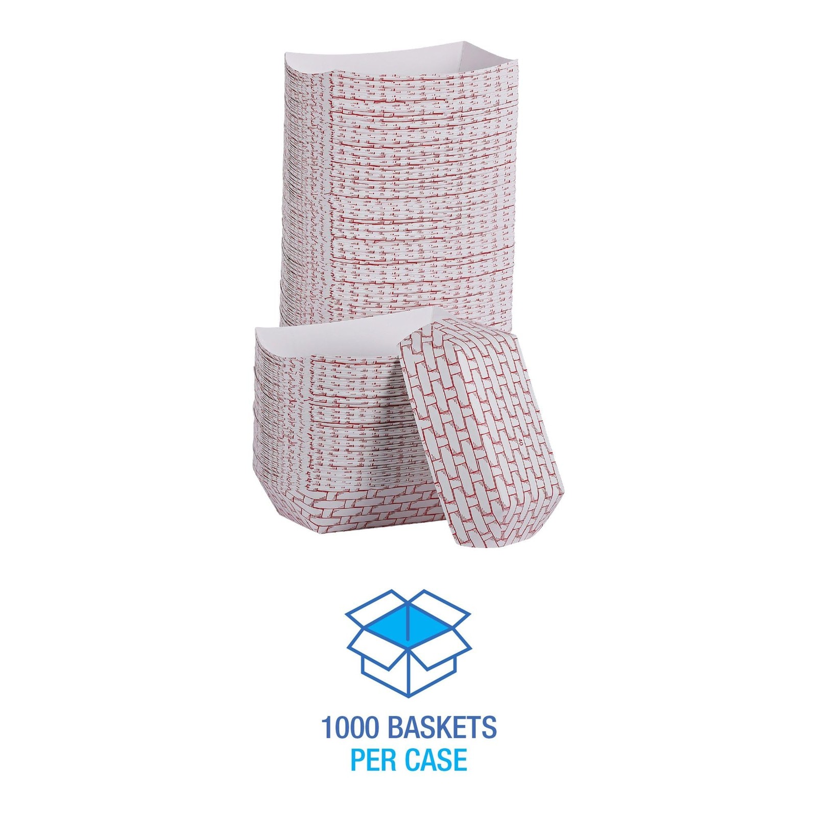 Boardwalk 30LAG040 Paper Food Baskets, 6 oz Capacity, Red/White (Case of 1000)