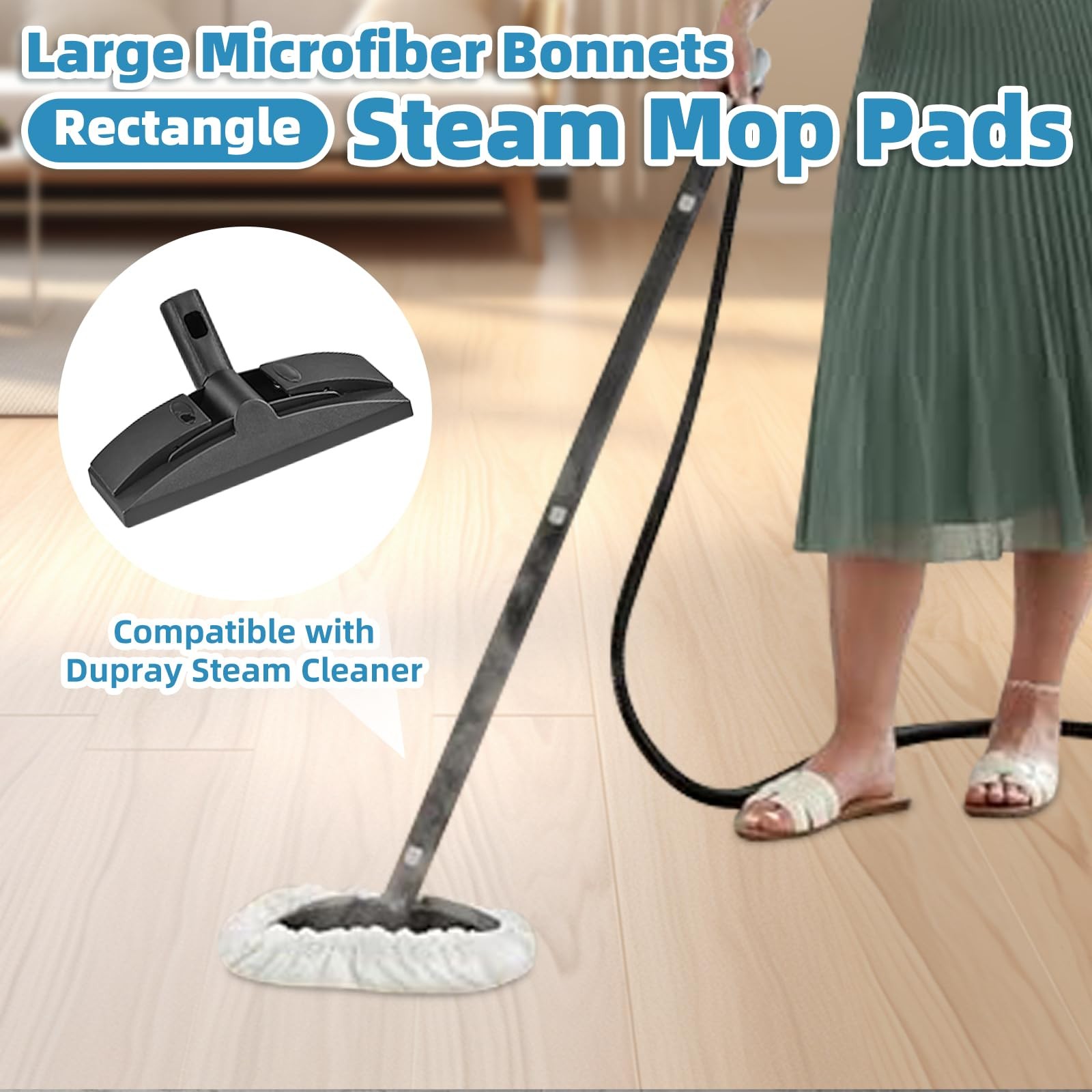 Reusable Washable Rectangle Large Bonnets Steam Mop Pads Dupray awasky 6 Pack