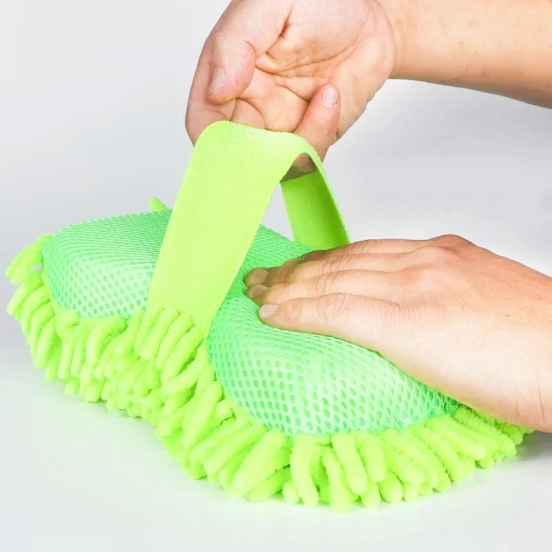 Microfiber Car Wash Sponge Glove Towel Cleaning Detailing Brush Care Tool NEW