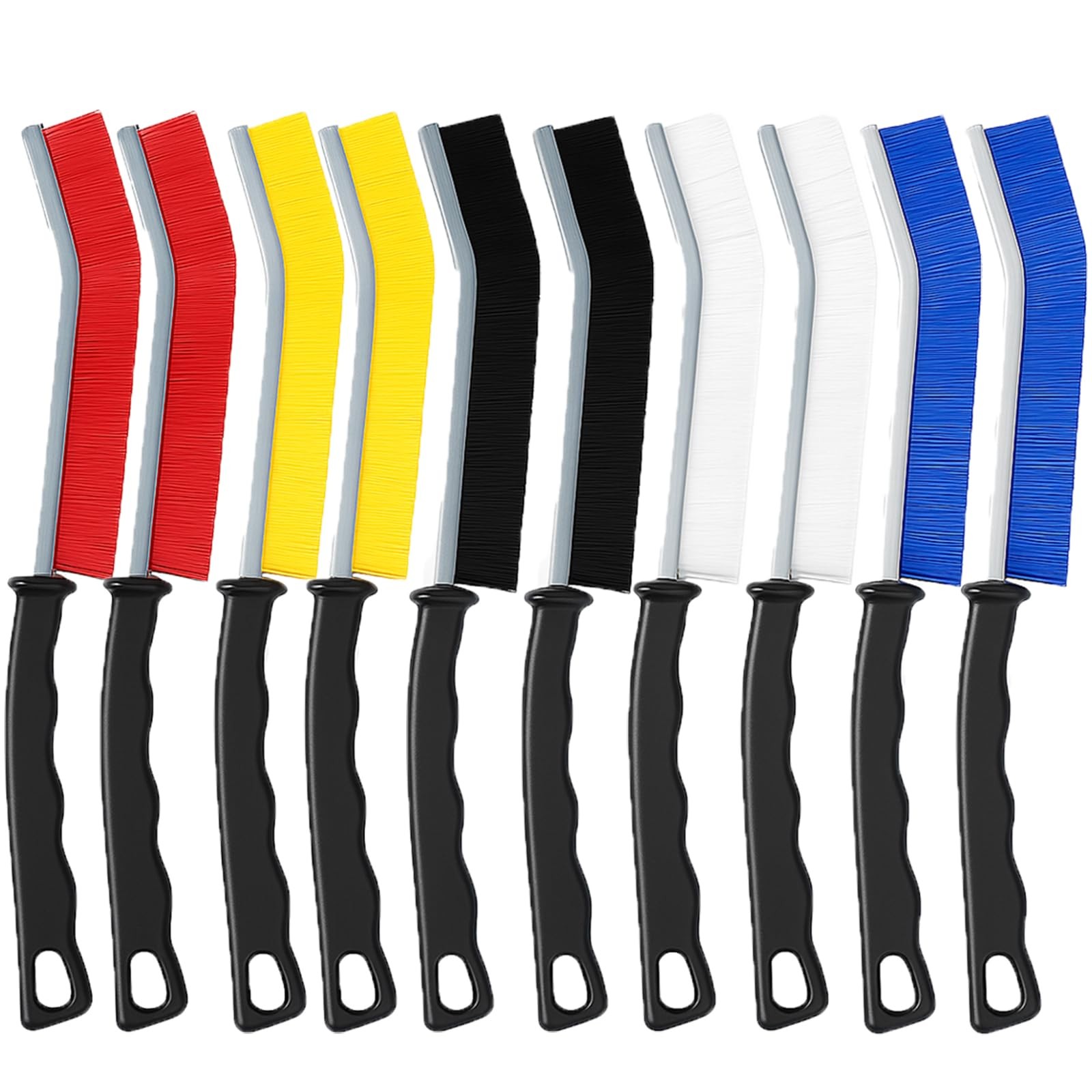 YUNWEIXU 10-Pack Crevice Cleaning Brush Set for Tight Spaces inch, Multicolor