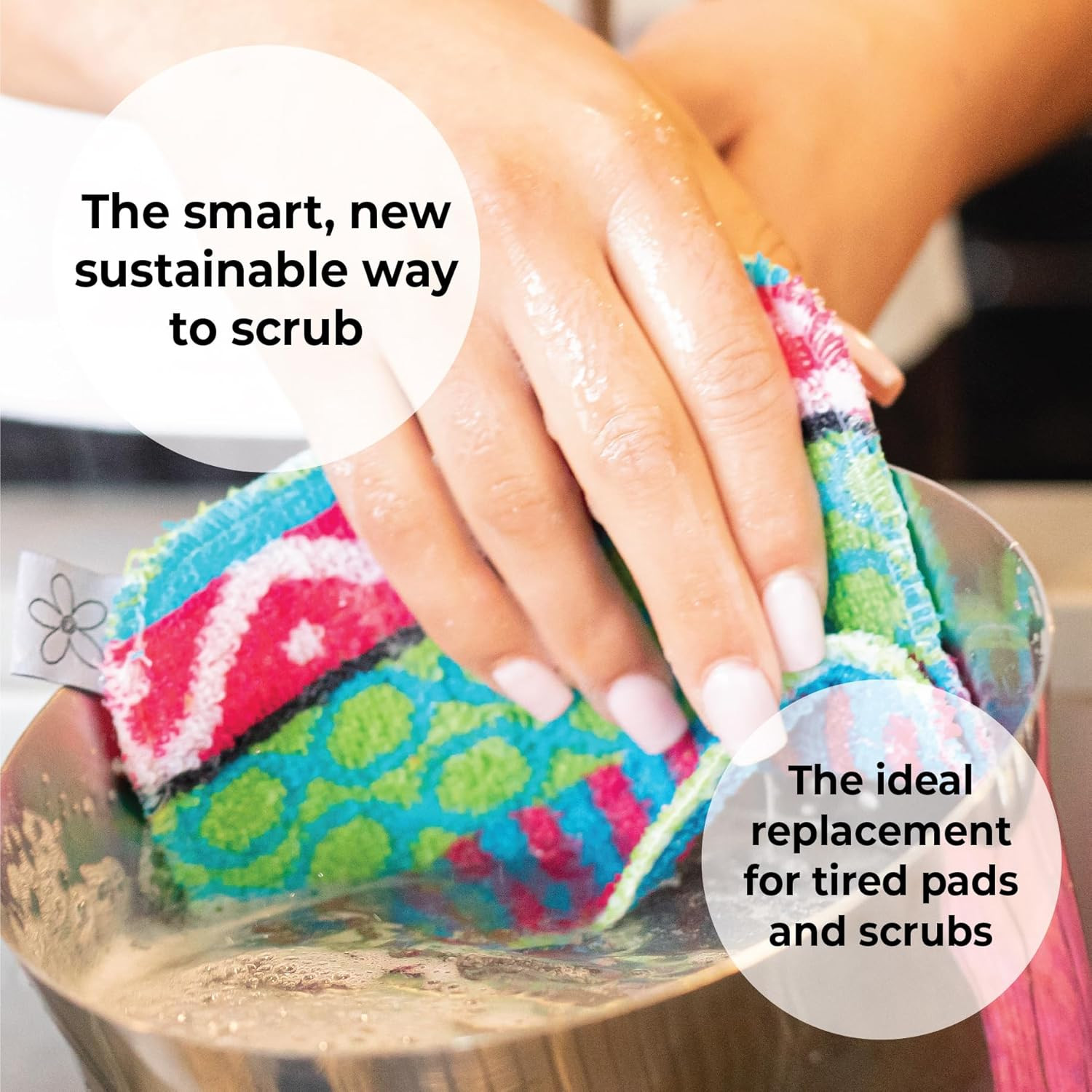 Scrub, 4-Pack Reusable, Non-Scratching Dish Scrubber for Kitchen and Household C