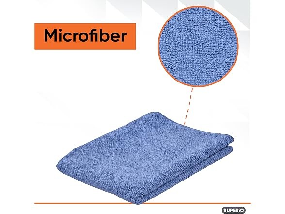 Superio Microfiber Squeegee Mopping Towel 3 Pack Blue 20\”x30\”