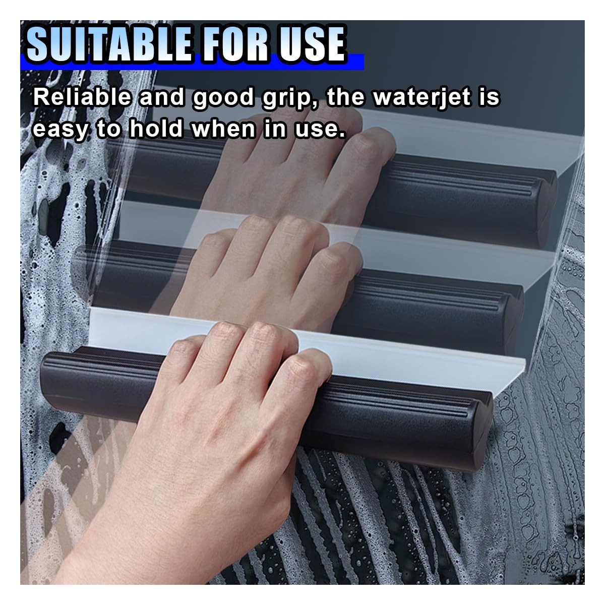 2PCS Automotive Squeegee, 10 Inch T-Bar Water Blade 10inch, Black&white