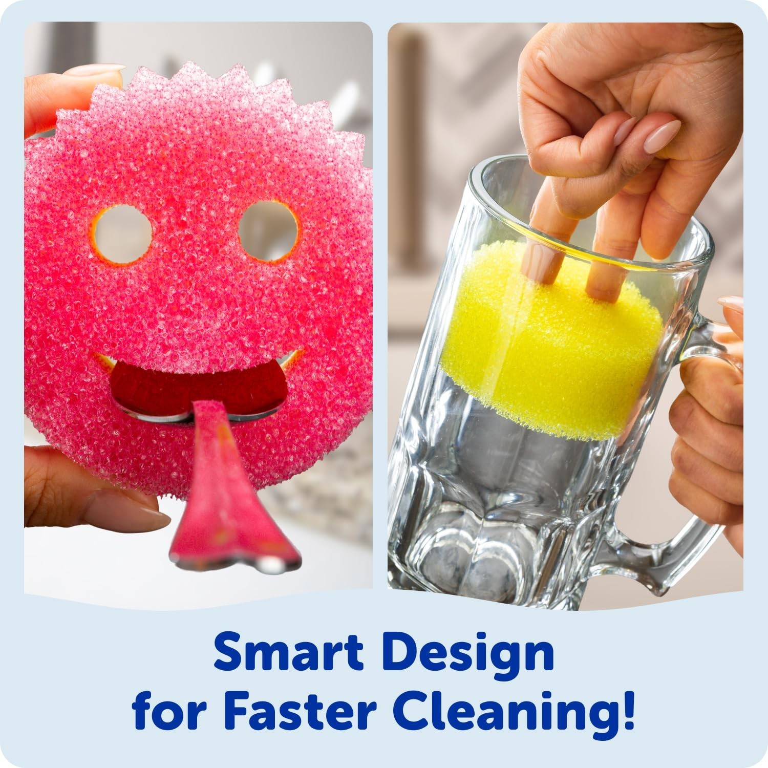 Dual-Sided Kitchen Sponges for Dishes & Spills – Multi-Colored Scrubber Pack (9