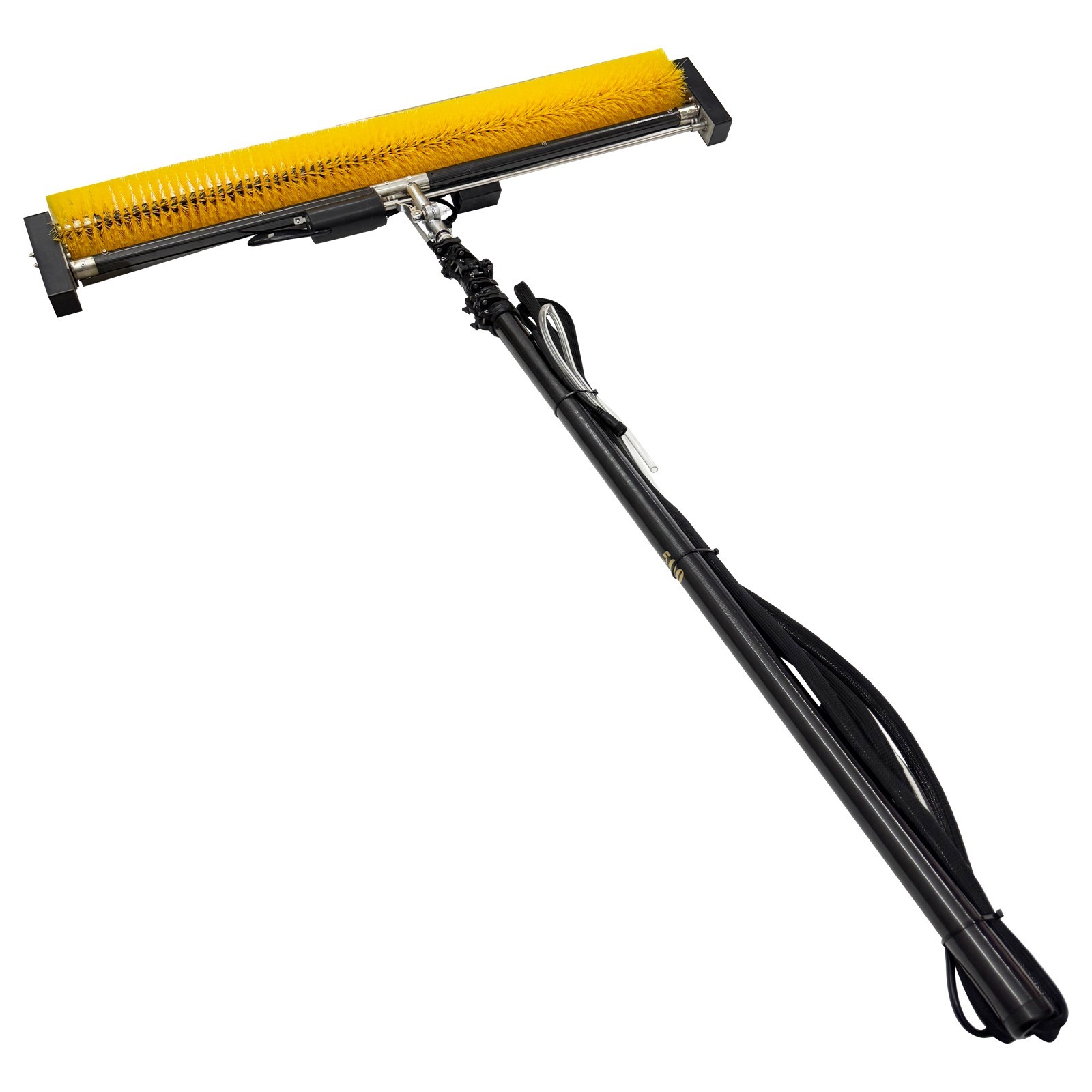 Solar Panel Cleaning Brush Solar Panel Cleaner Roller Brush W/11.5ft Pole 110V