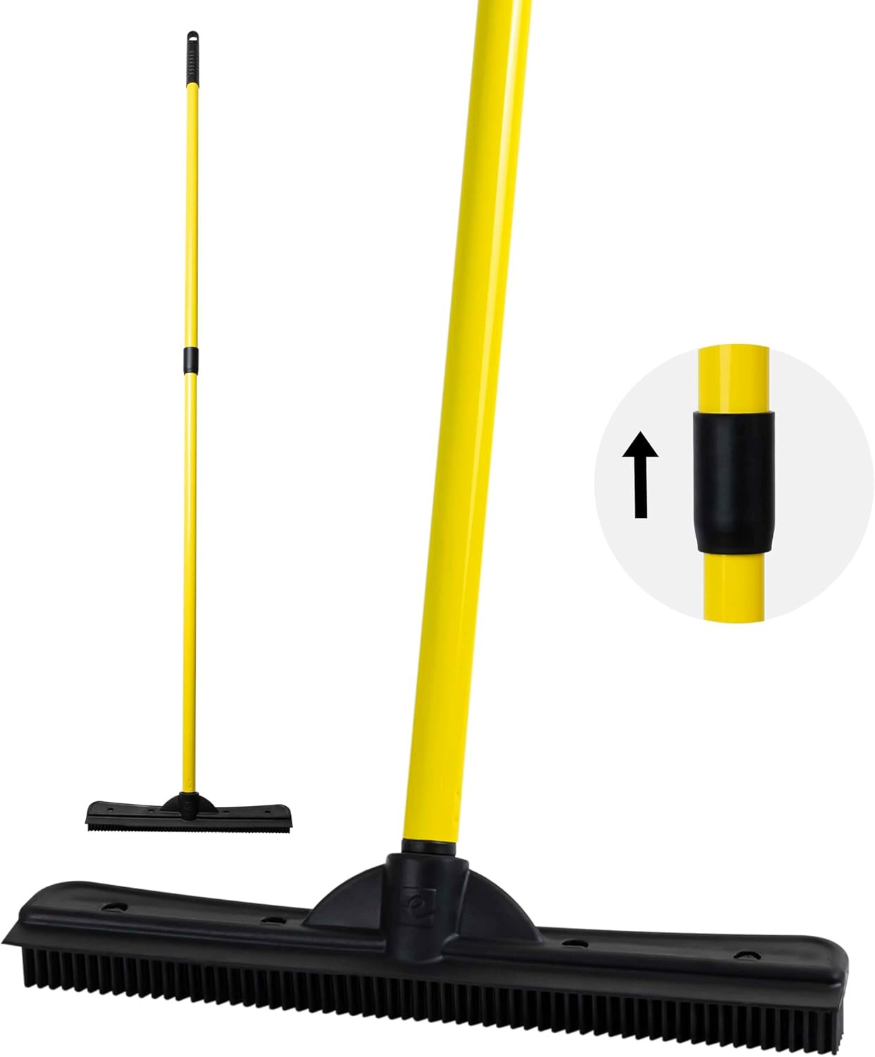 FURemover Broom for Pet Hair and Debris with Telescopic Handle and Squeegee Edge