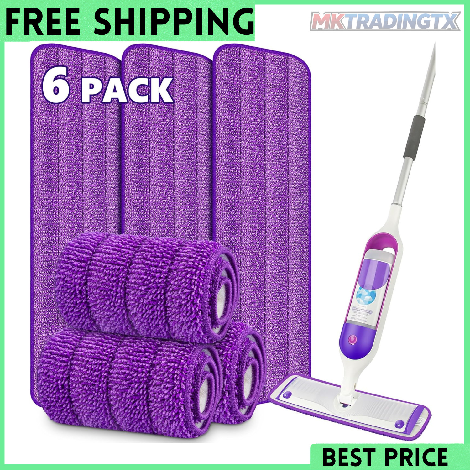 6 Pack Reusable Mop Pads for Swiffer PowerMop, Power Mop Pads 15” Microfiber Re