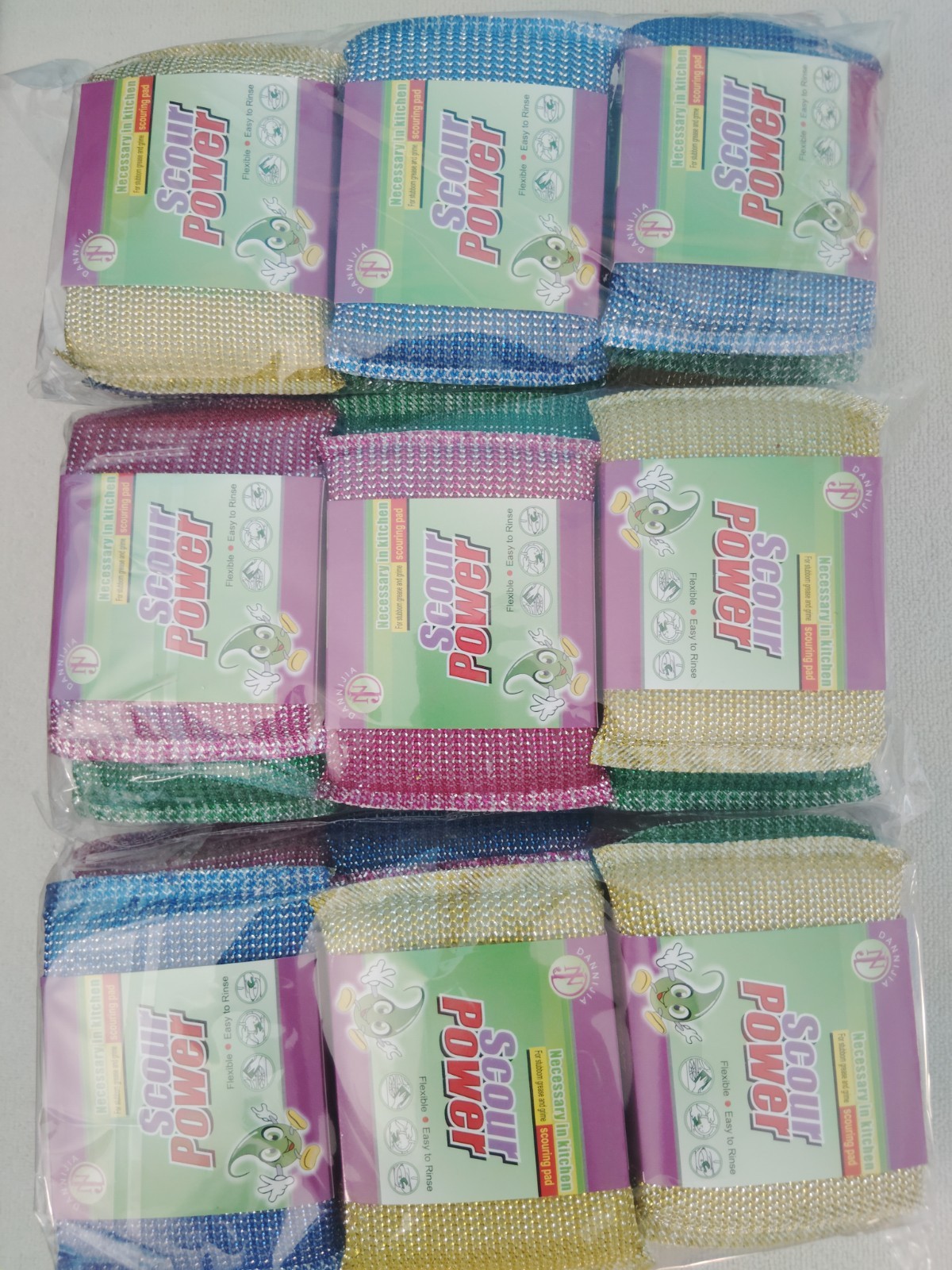 Scour Power Multicolor Sponge/Scourer Scrubbing Pads 6-Pack MPN 6093-2