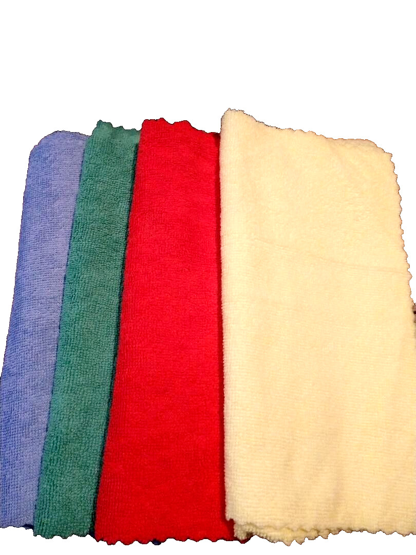 12 Pack Microfiber Right Rags 3 Blue – 3 Red – 3 Yellow – 3 Green – ( 12 Pack)