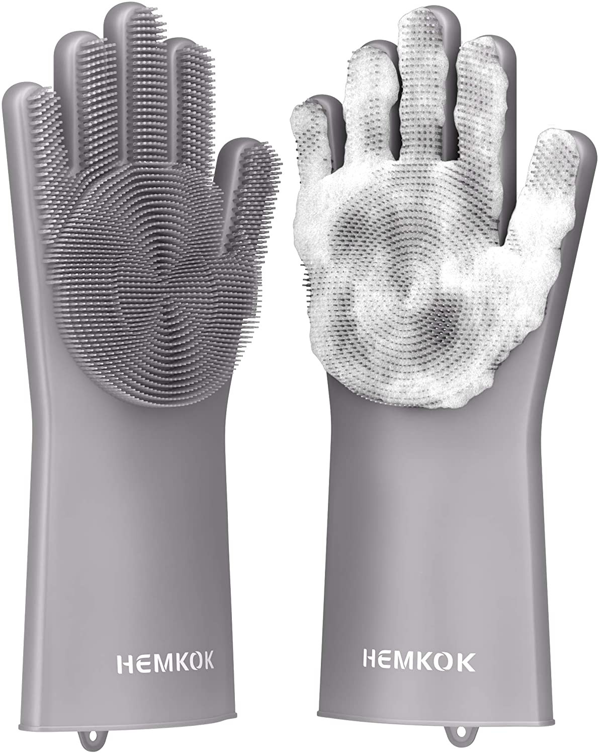 1 pair Silicone Dishwashing Multipurpose House Cleaning Gloves W/Scrubber