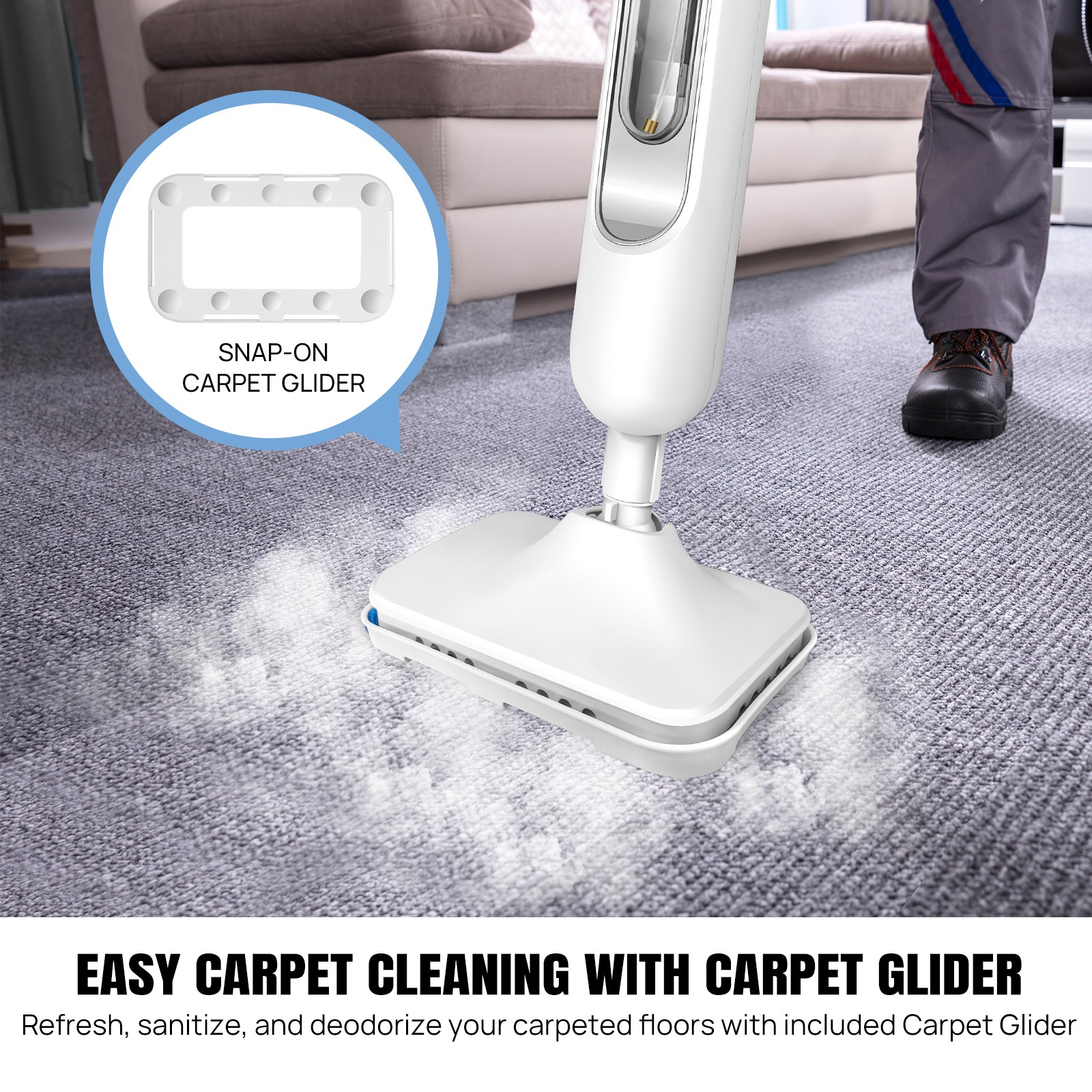 2500W Power Steam Mop, Floor Steamer, Tile Cleaner, and Hard Wood Floor Cleaner