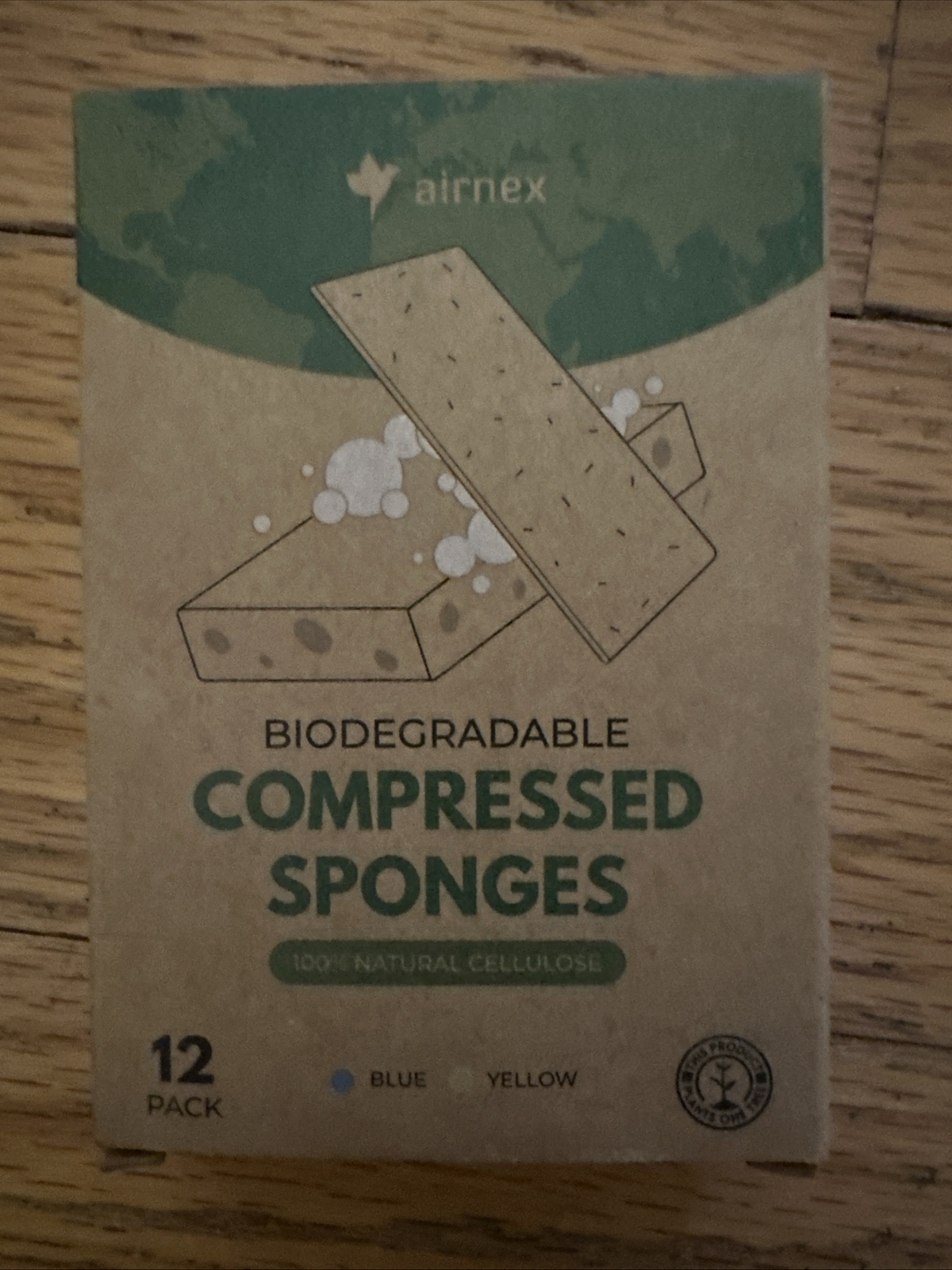 Biodegradable Cellulose Compressed Sponges – Pack of 12 Kitchen Sponges for C…