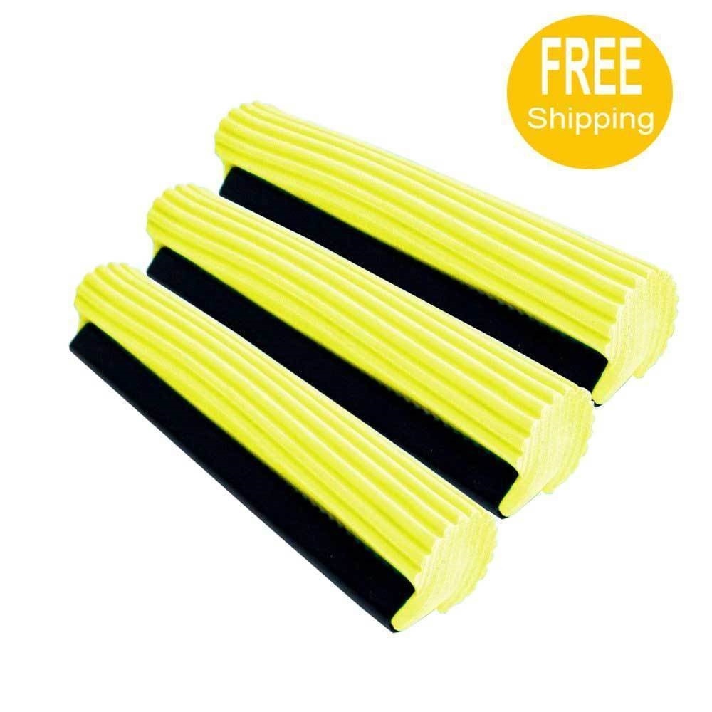 3 PVA Sponge Foam Rubber Mop Head Refill Replacement Home Floor Cleaning