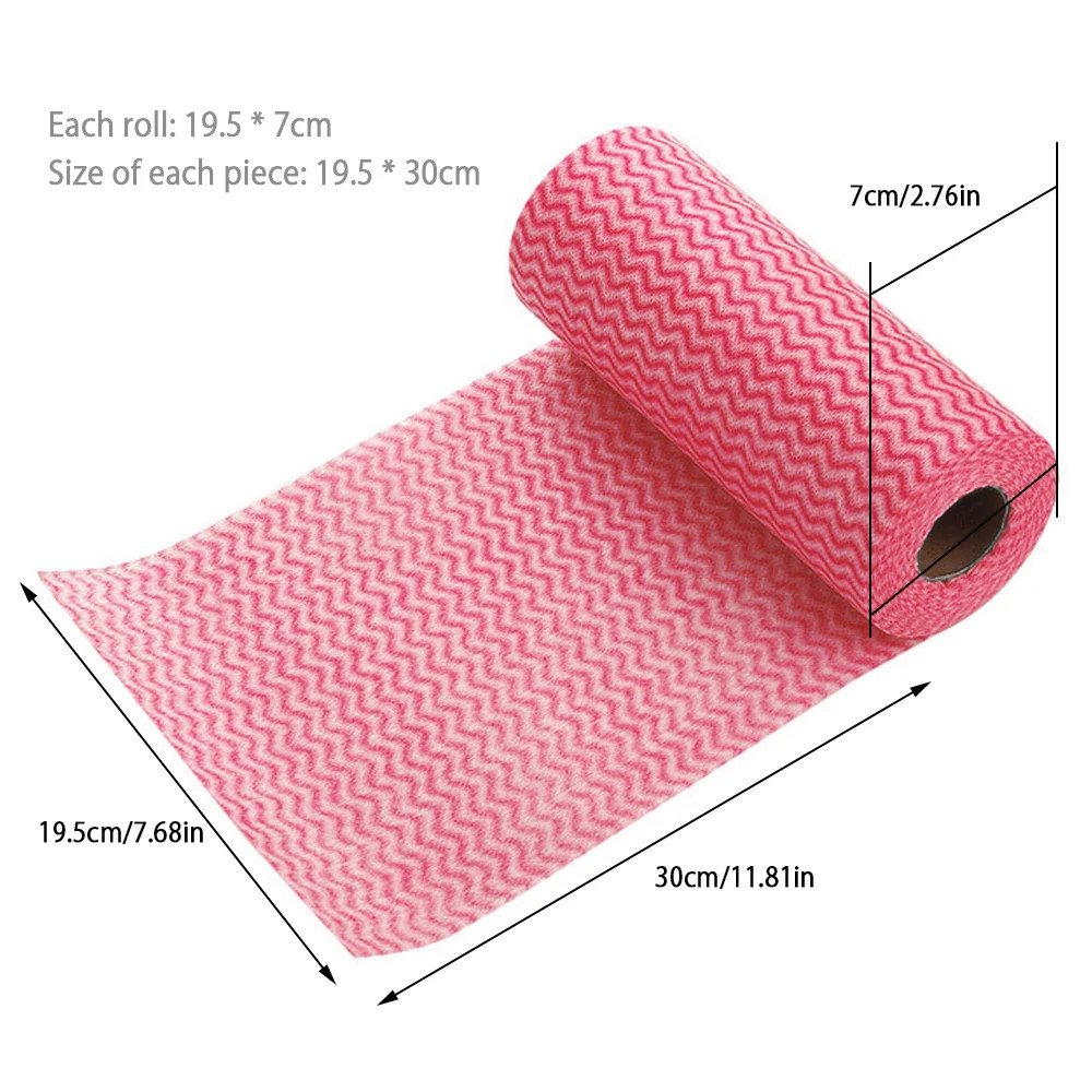 50 Count/Roll Cleaning Towels Reusable Cleaning Cloth Dish Rags Kitchen Paper To