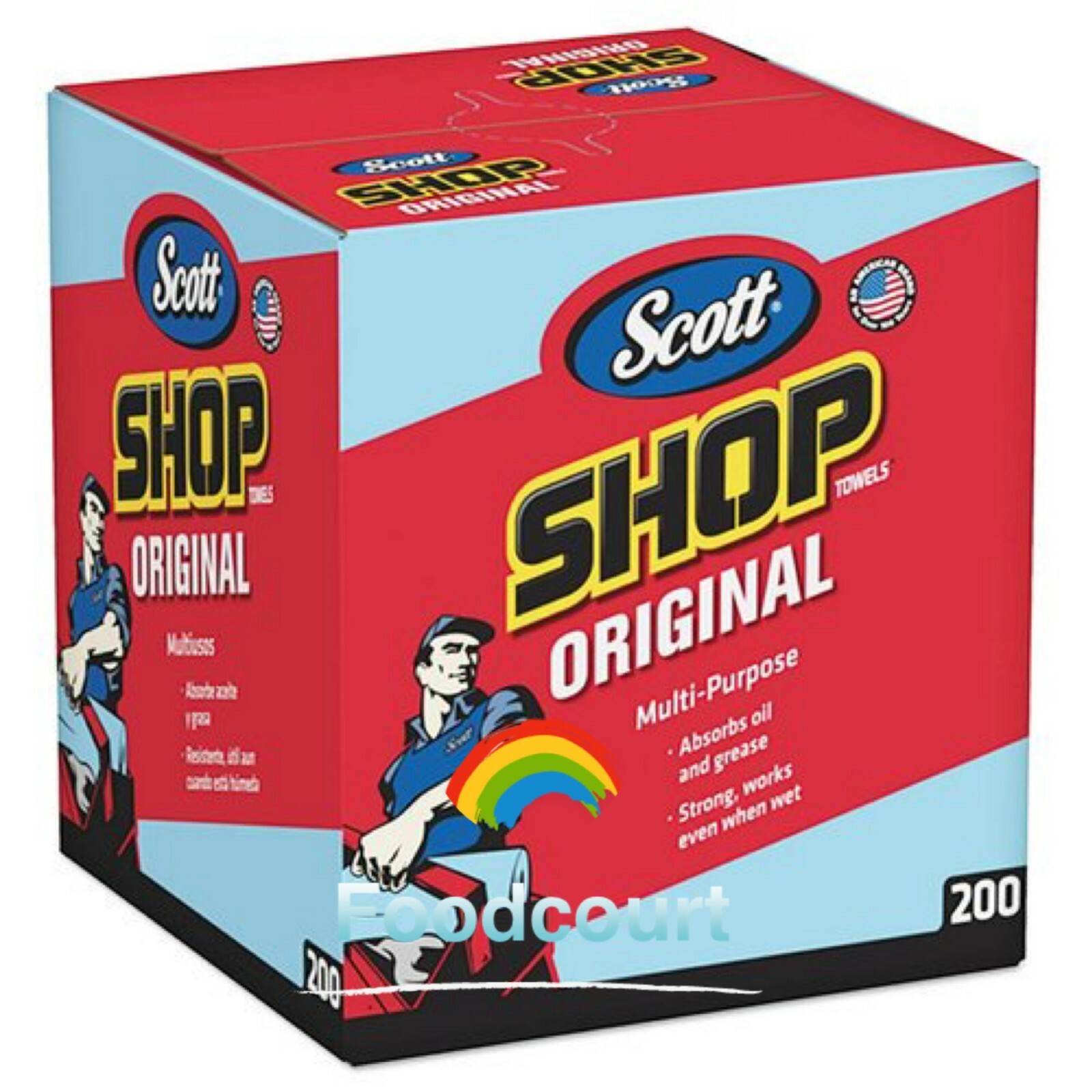 SCOTT Original Blue Shop Towels Box – 200 Paper Towels 10″ X 12″