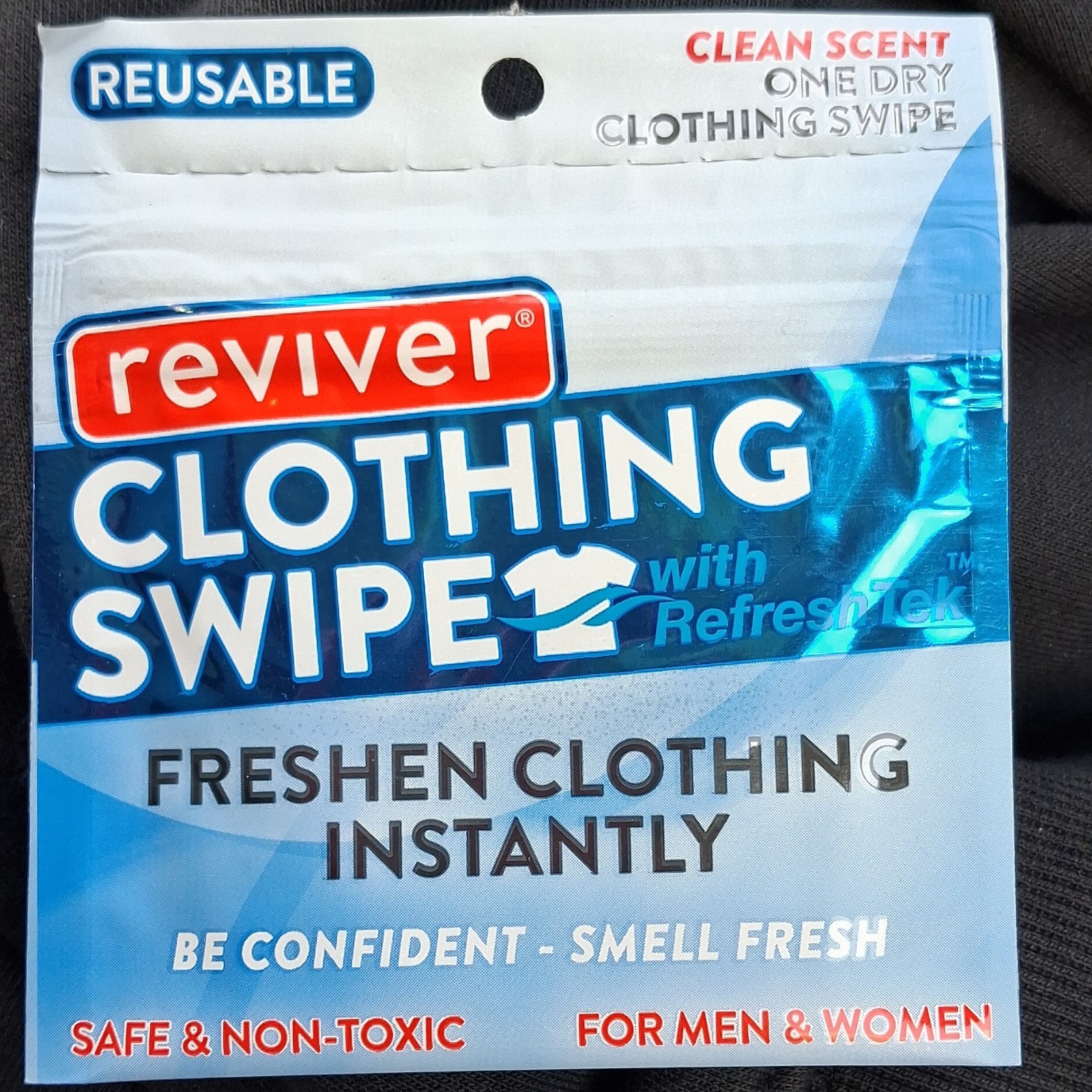 Reviver Reusable Odor Removal Clothing Swipe Multicolor Fresh Scent Safe