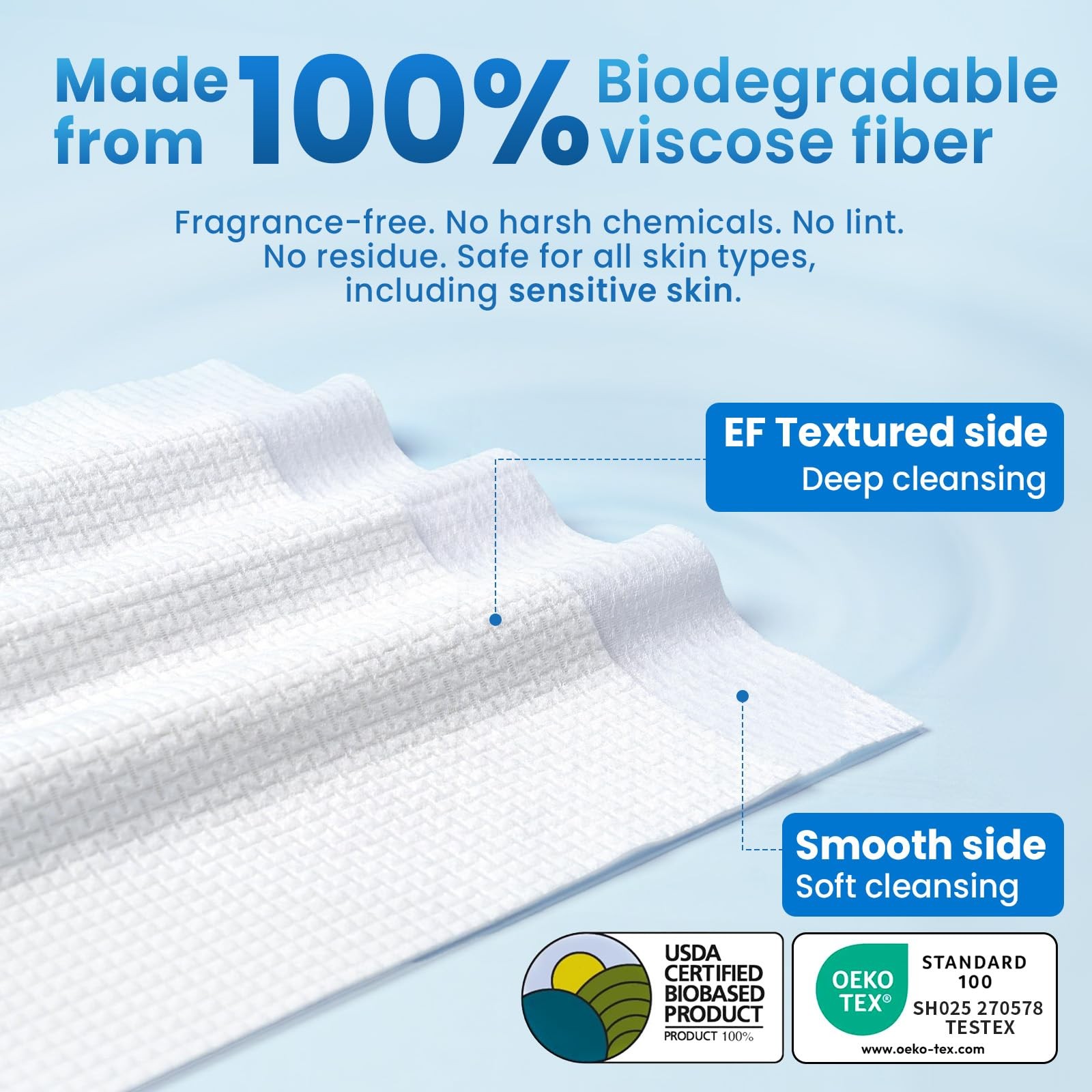 Borje Face Towels XL, Disposable Towel 10″ x 50 Count (Pack of 2), White