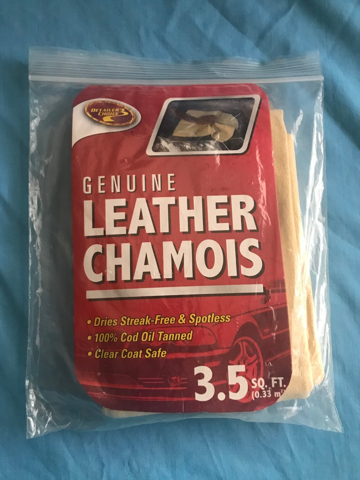 New Detailer’s Choice 3.5 sq. ft. Genuine Leather Chamois ~ Dry & Polish Vehicle