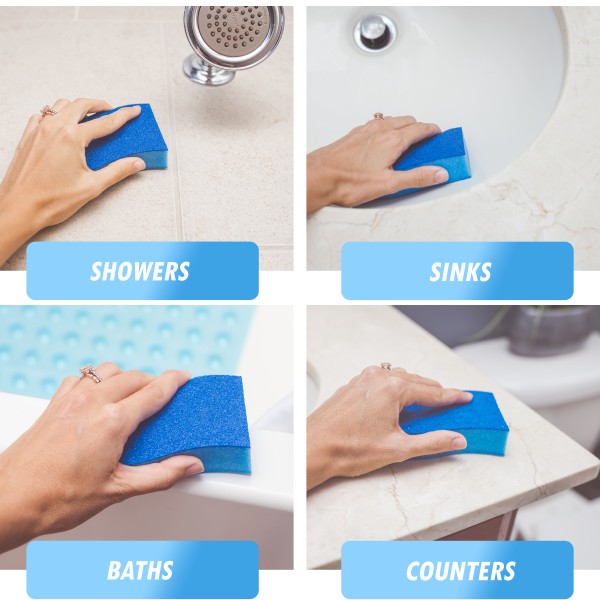 ELITRA Antimicrobial Non-Scratch Scrubber Cleaning Sponge, Pack of 6 – Blue