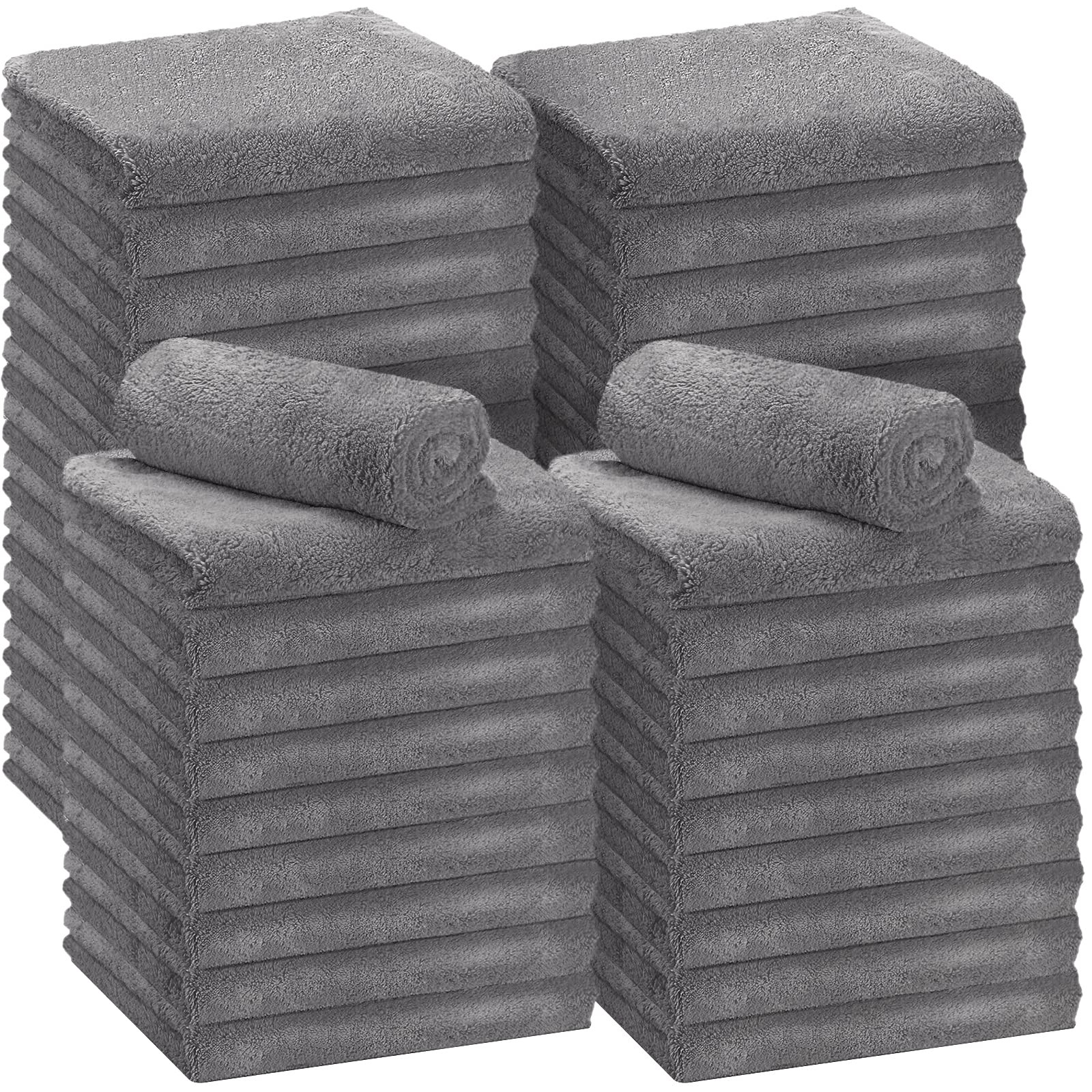 30Pack Towels Microfiber 16x16In 500GSM Edgeless Car Detailing Scratch Free Gray