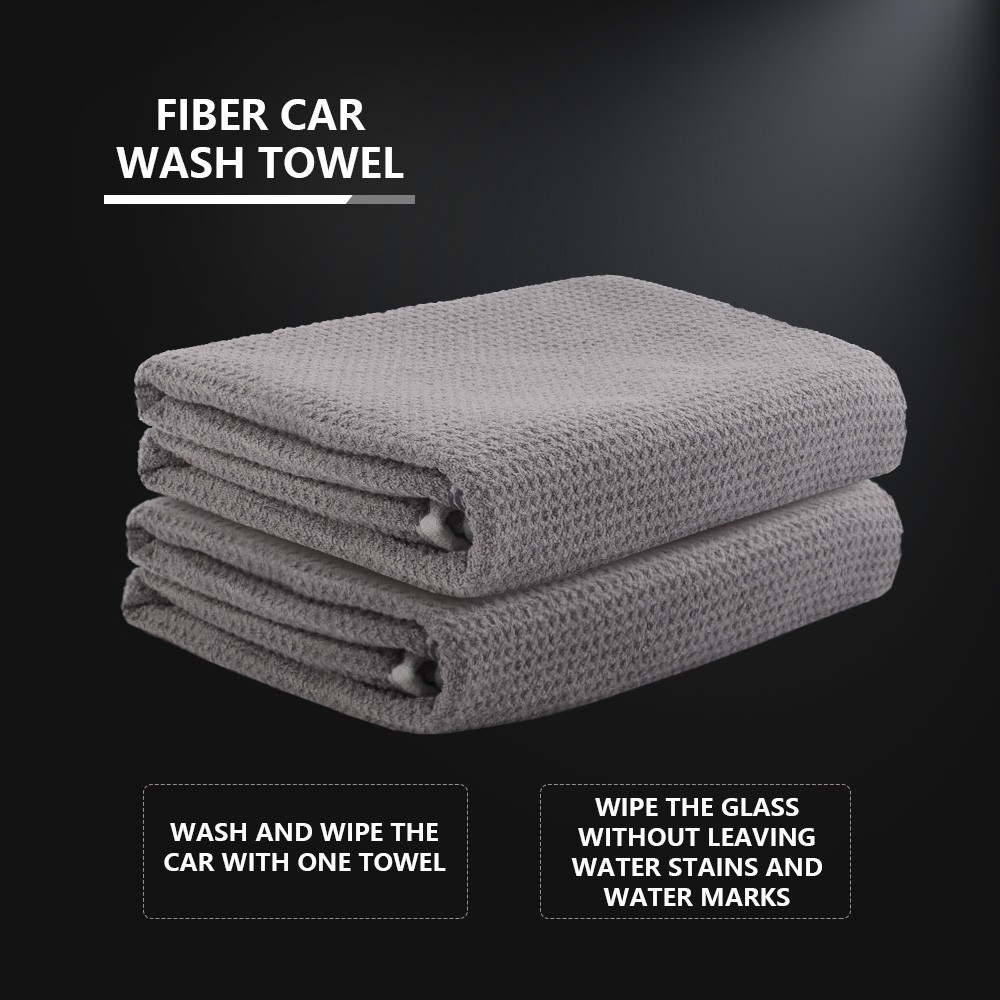 SPTA 1Pc 380GSM Microfiber Drying Towel Waffle-Weave Highly Absorbent 25″ x 34″
