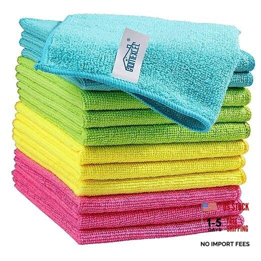 Pack of 12 Multicolor Microfiber Cloths 210GSM – 11.5″x11.5″