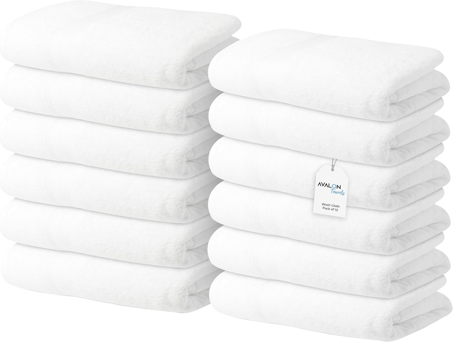 Wash Cloths 12 Pack White 100% Cotton Washcloths 12X12 Face