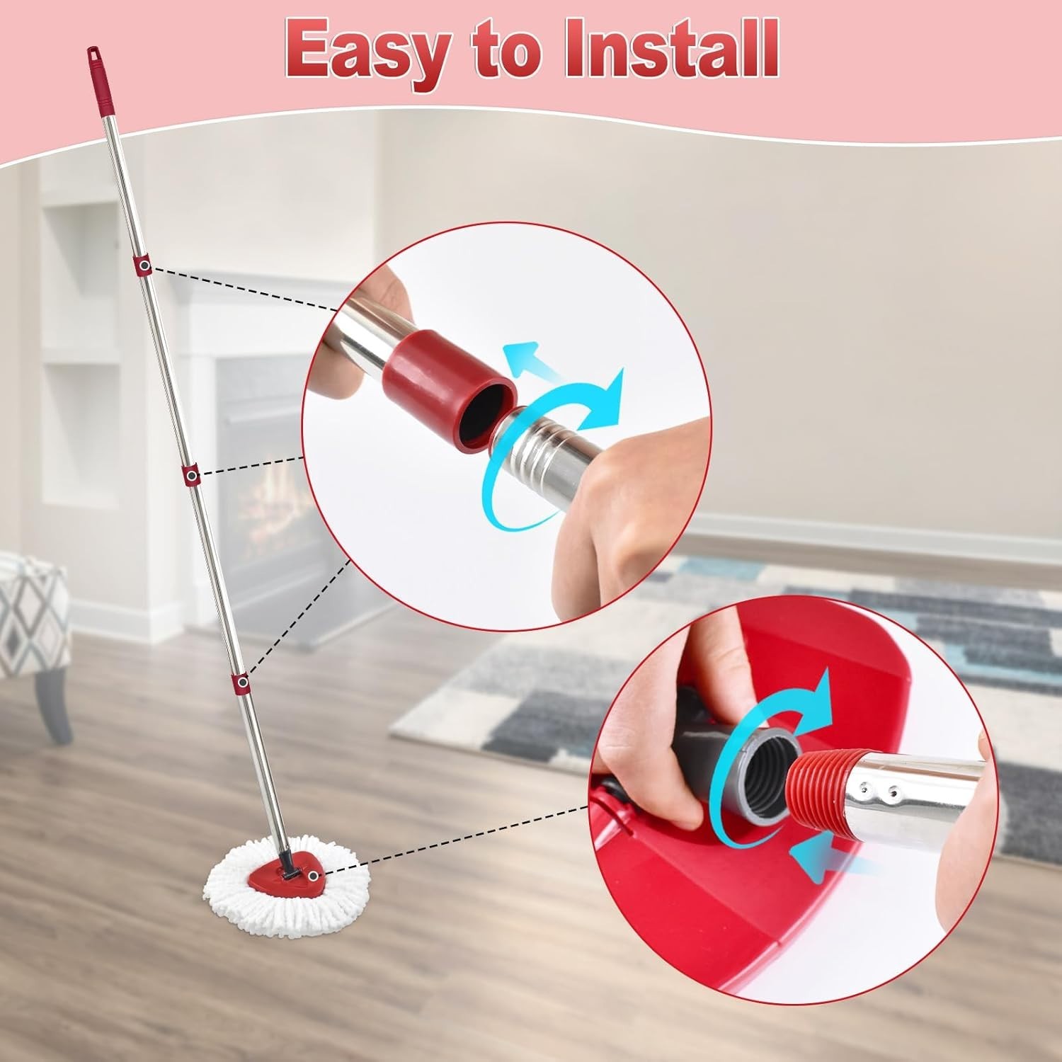 Mop Handle for Ocedar, Mop Handle for O Cedar, Spin Mop Replacement Handle for O