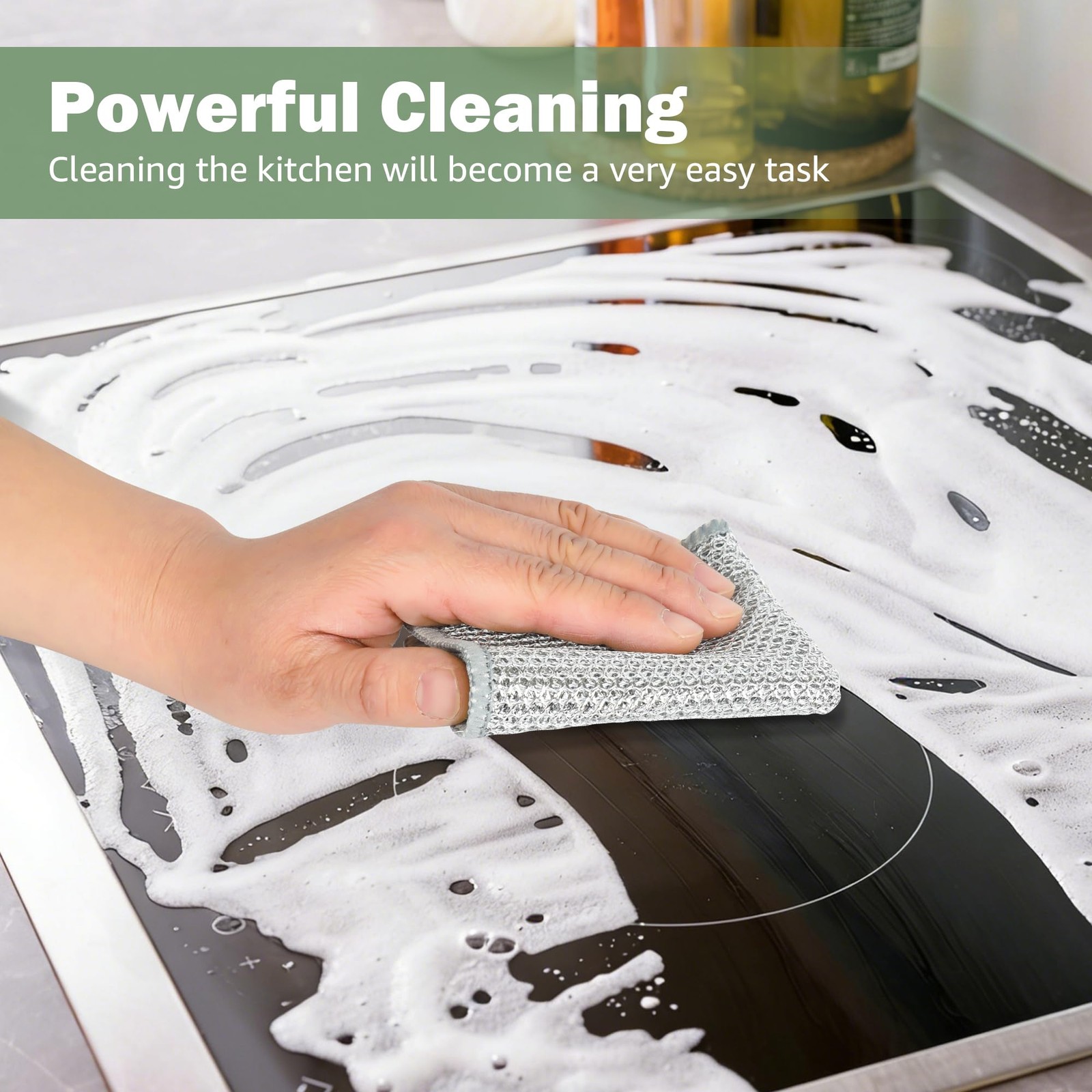 WUYILED 12Pcs Non Scratch Wire Dish Cloth, Multipurpose Wire Dishwashing Rags…