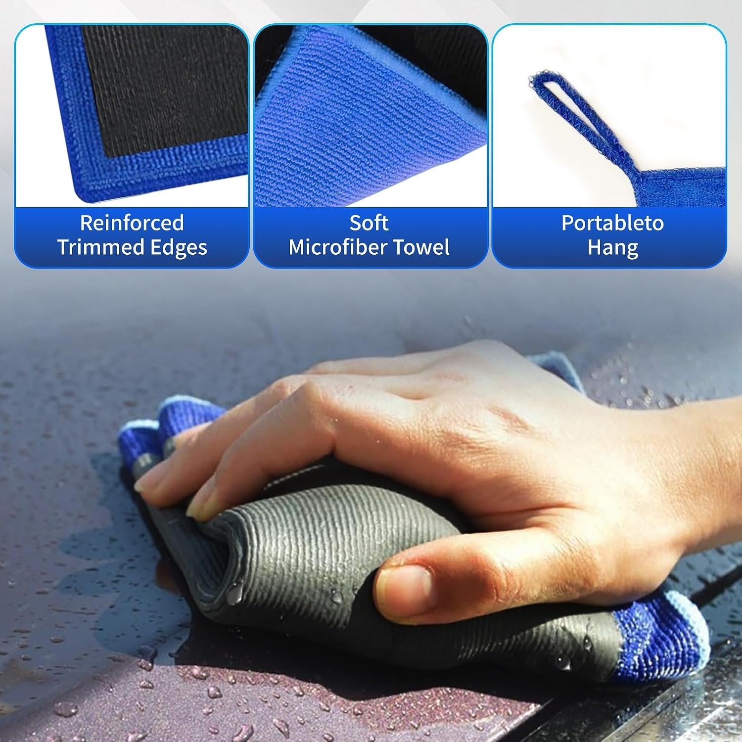 2PCS Clay Bar Towels 12×12 – Car Detailing Cleaning & Polishing Cloths