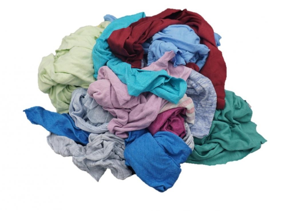 Color Knit Rags – Bulk Uncut T-Shirt Cotton Cleaning Wipers for Multipurpose Use