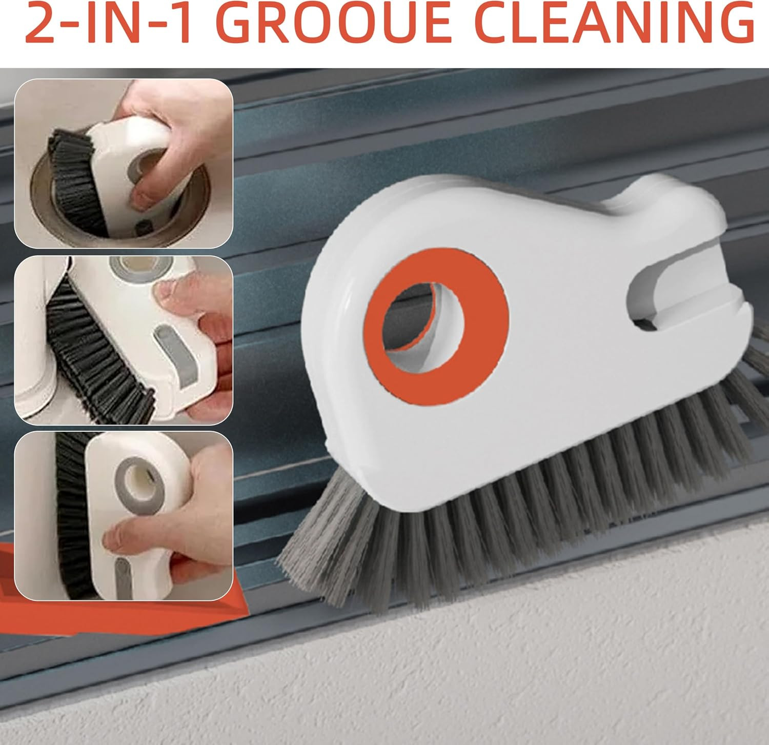 2 in 1 Groove Cleaning Brush,New Window Track Cleaning Tools Multifunction Grout