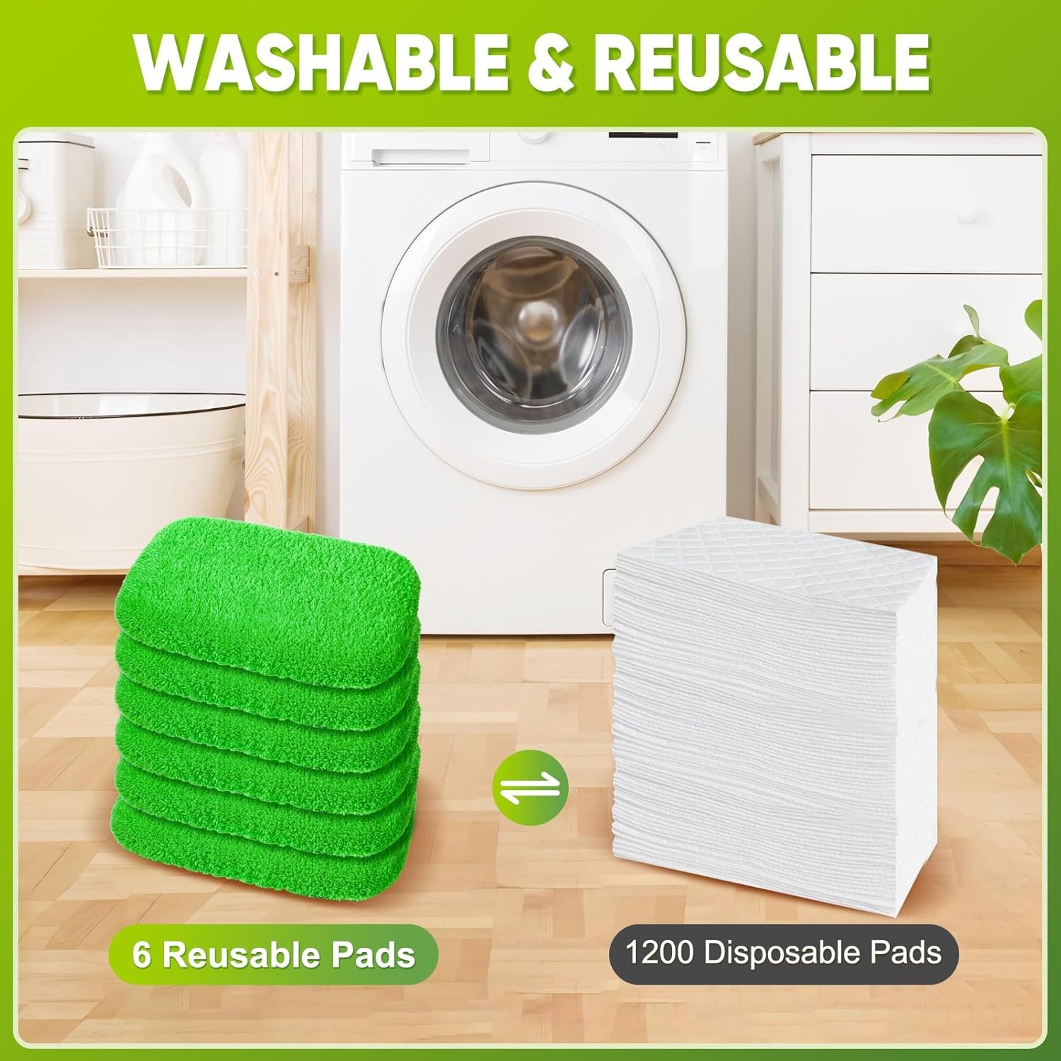 6Pack Reusable Mop Pads Compatible with Sweeper Mop -100% Coral Fleece Washable