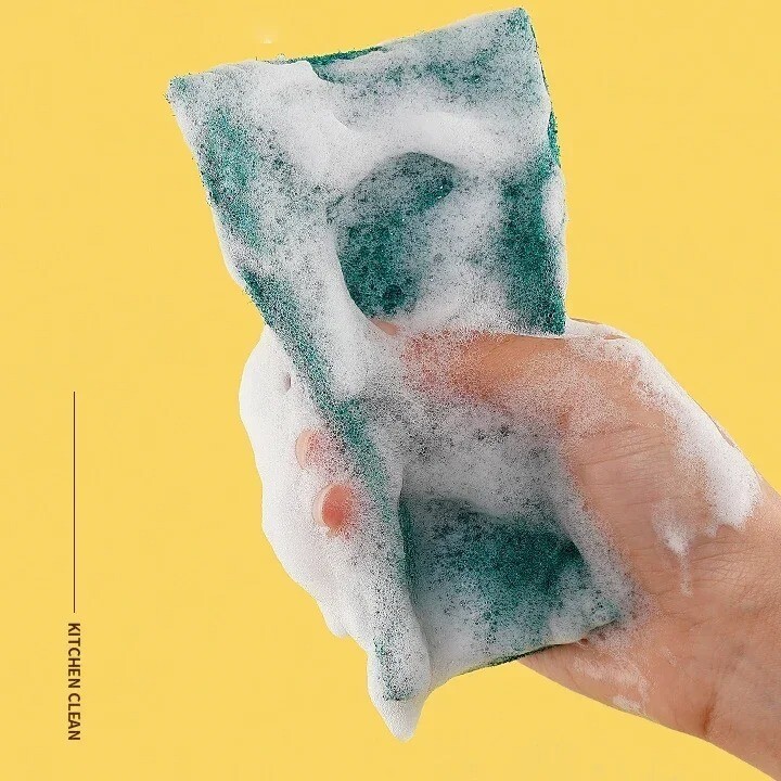 Double Sided Scrub Pad Grinding Rags Dishcloth Washing Clean Oil Removal Pan Pot