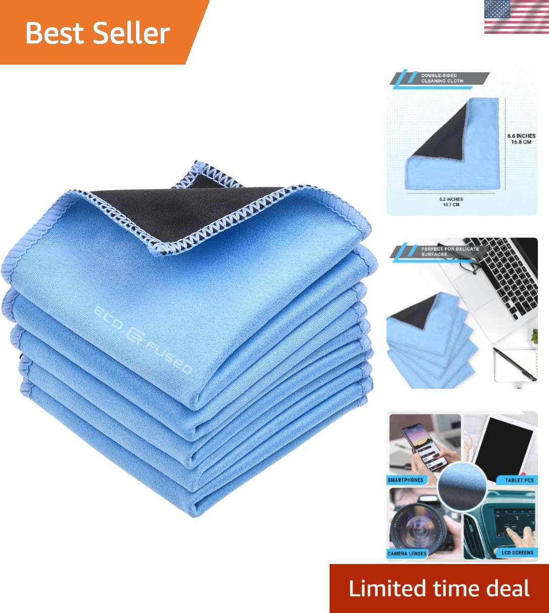Lint-Free Microfiber Cleaning Cloths – 5 Pack to Safeguard Screens & Lenses