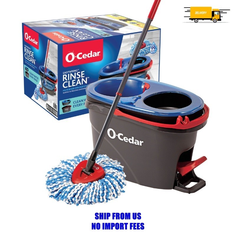 O-Cedar RinseClean Spin Mop With 2-Tank System and Microfiber Mop Head