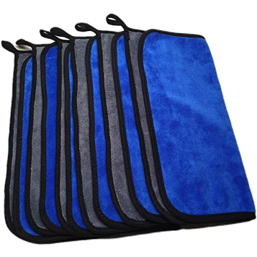 Ultrasoft, Large, Thick and Quick Drying Car 6pack,16 X 16inches Grey-blue