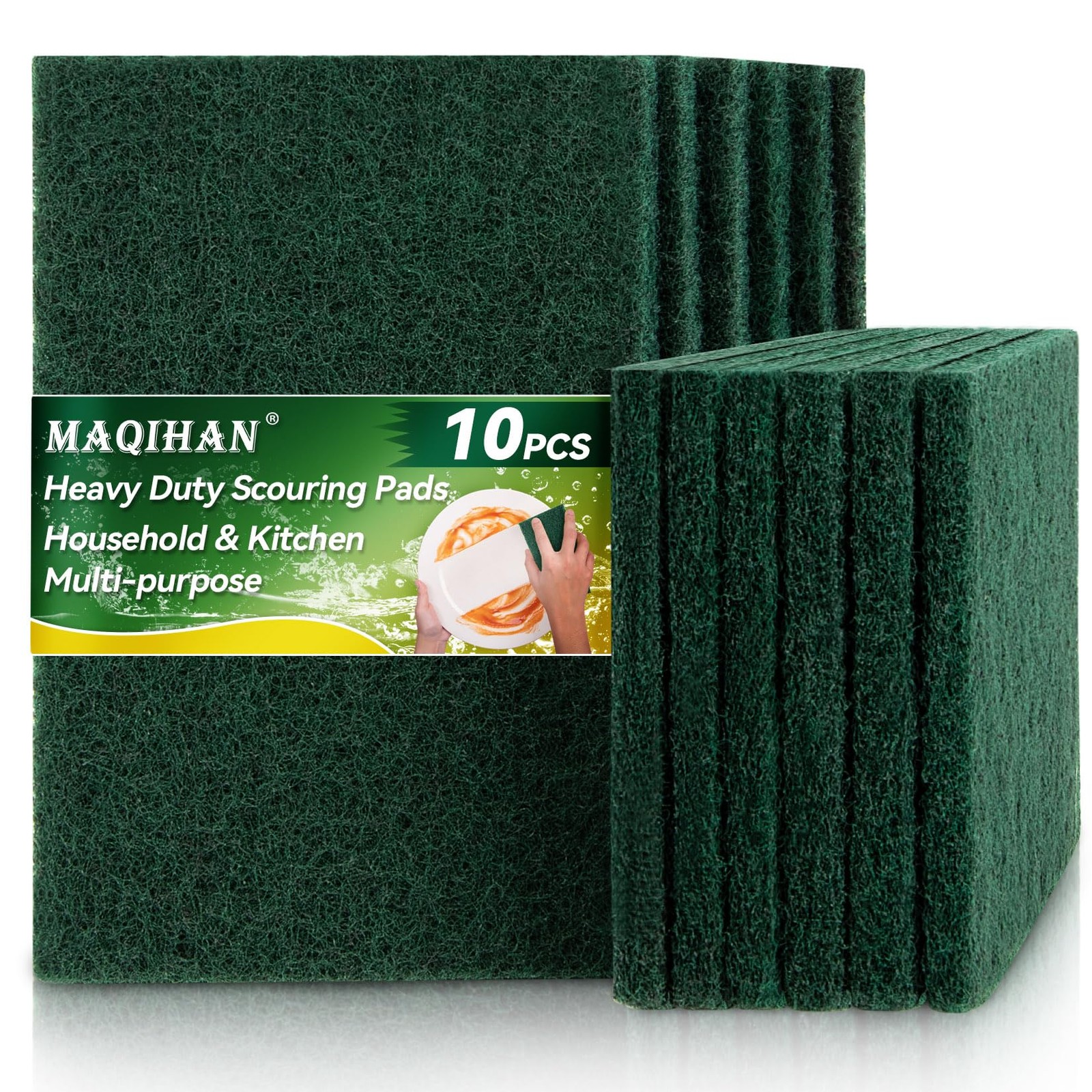 Heavy Duty Scouring Pad – 10PCS Scouring Pads for Heavy Duty Cleaning Scrubbing