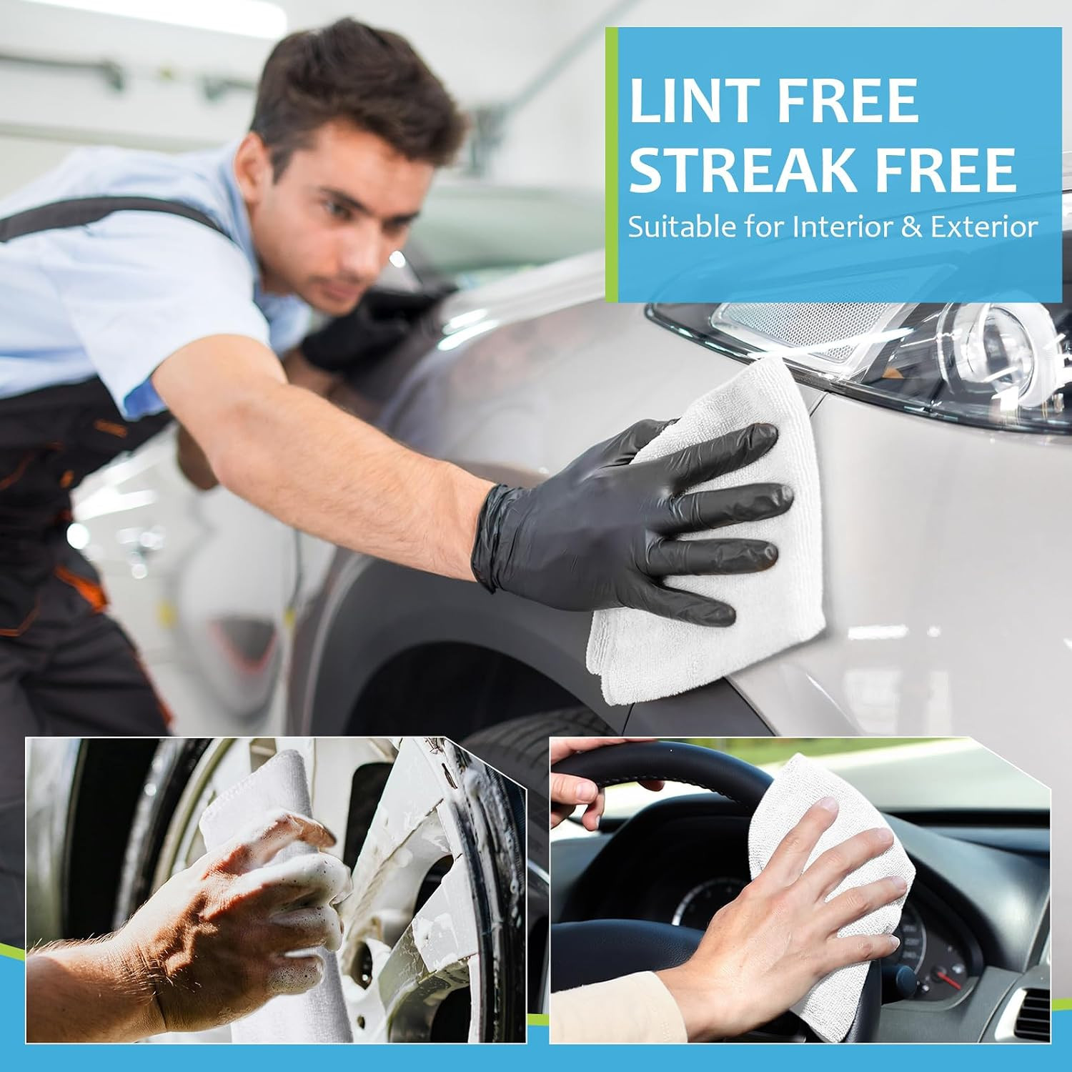Microfiber Cleaning Cloths for Cars 16 X 16 Inch Ultra Absorbent Car Towels Dryi